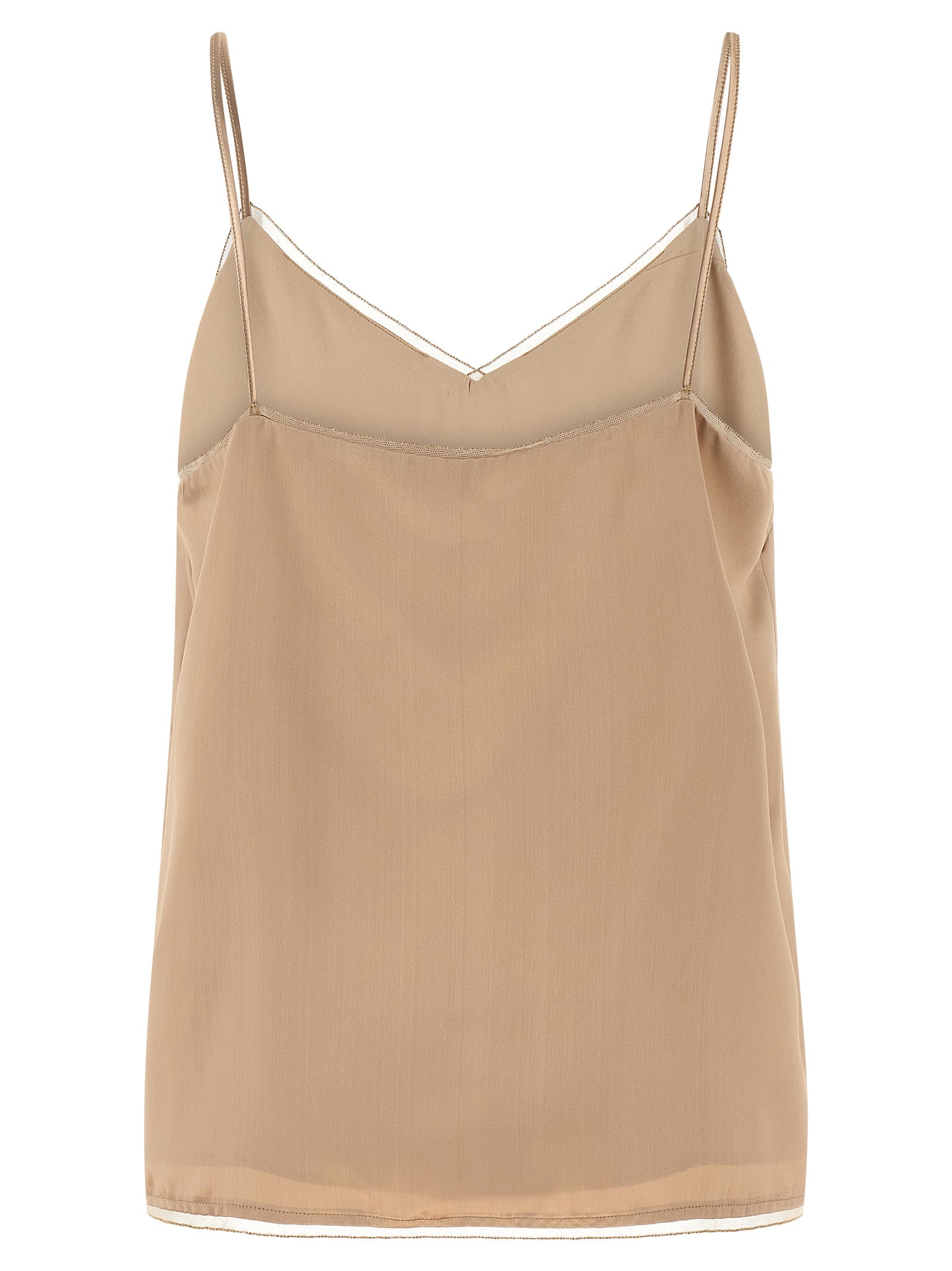 Indulge in the exquisite Fabiana Filippi Beige Viscose Tank Top, a testament to Italian craftsmanship, blending luxurious fabric with timeless elegance for any sophisticated occasion.