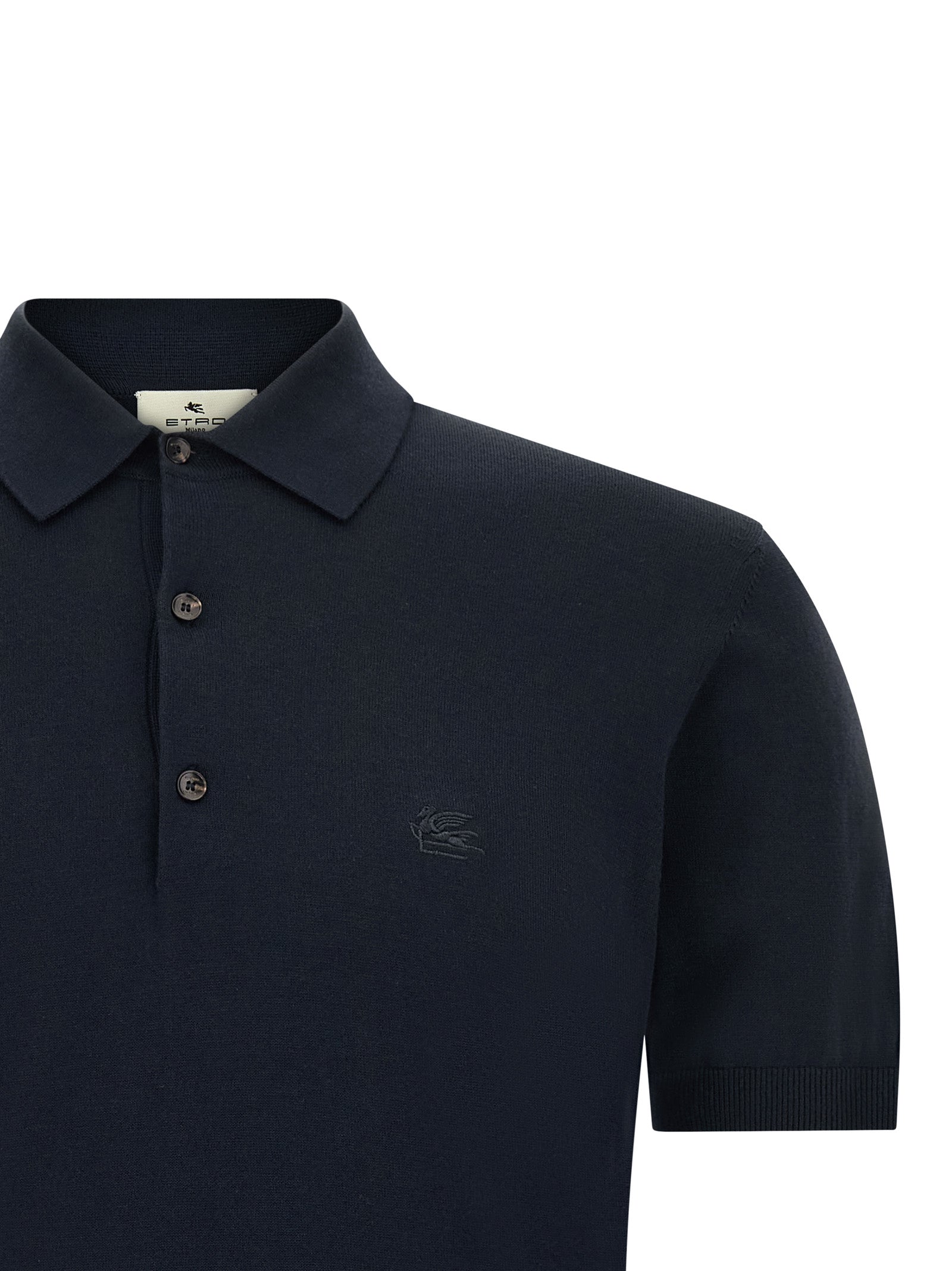 Elevate your wardrobe with the Etro Blue Cotton Polo Shirt, a symbol of artisanal luxury and timeless elegance, crafted for those who embody sophistication.