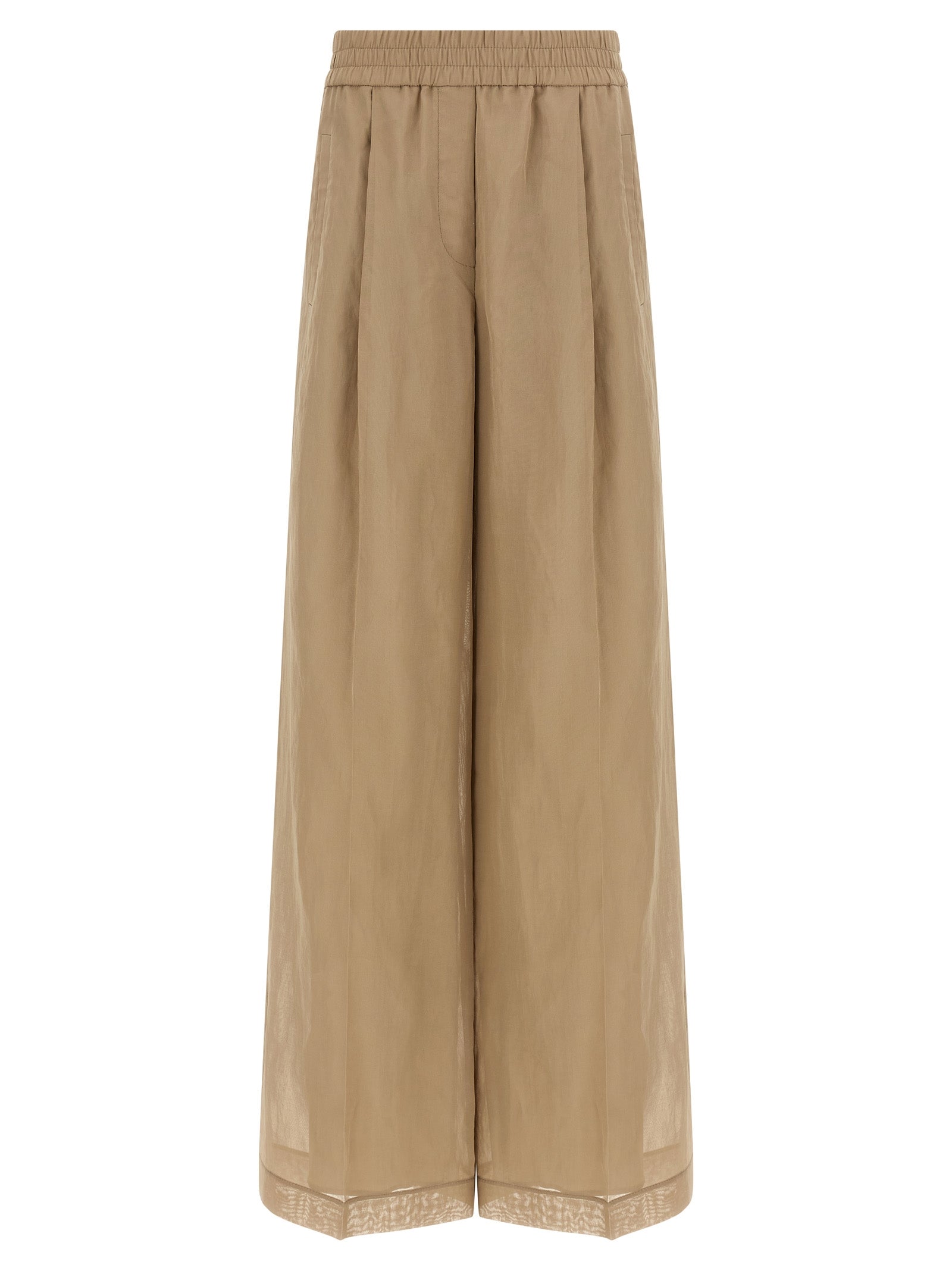 Brunello Cucinelli Beige Cotton Casual Pants - Artisanal Luxury