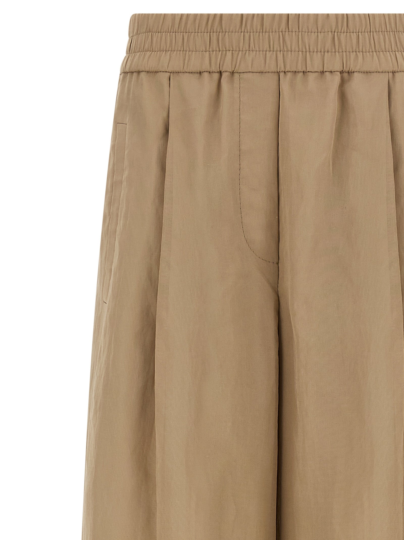 Brunello Cucinelli Beige Cotton Casual Pants - Artisanal Luxury
