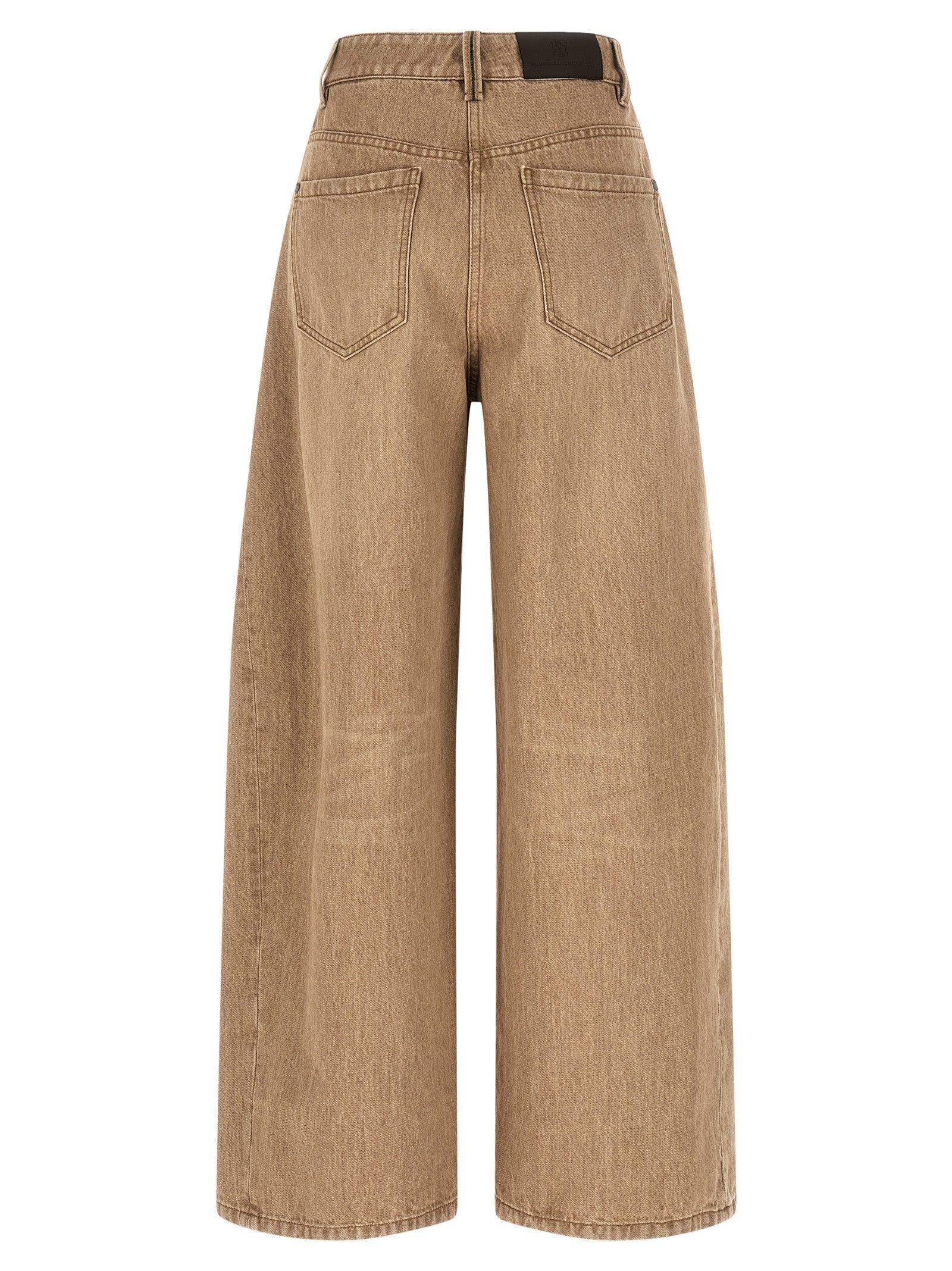 Brunello Cucinelli Beige Cotton Jeans, Designer Luxury Couture