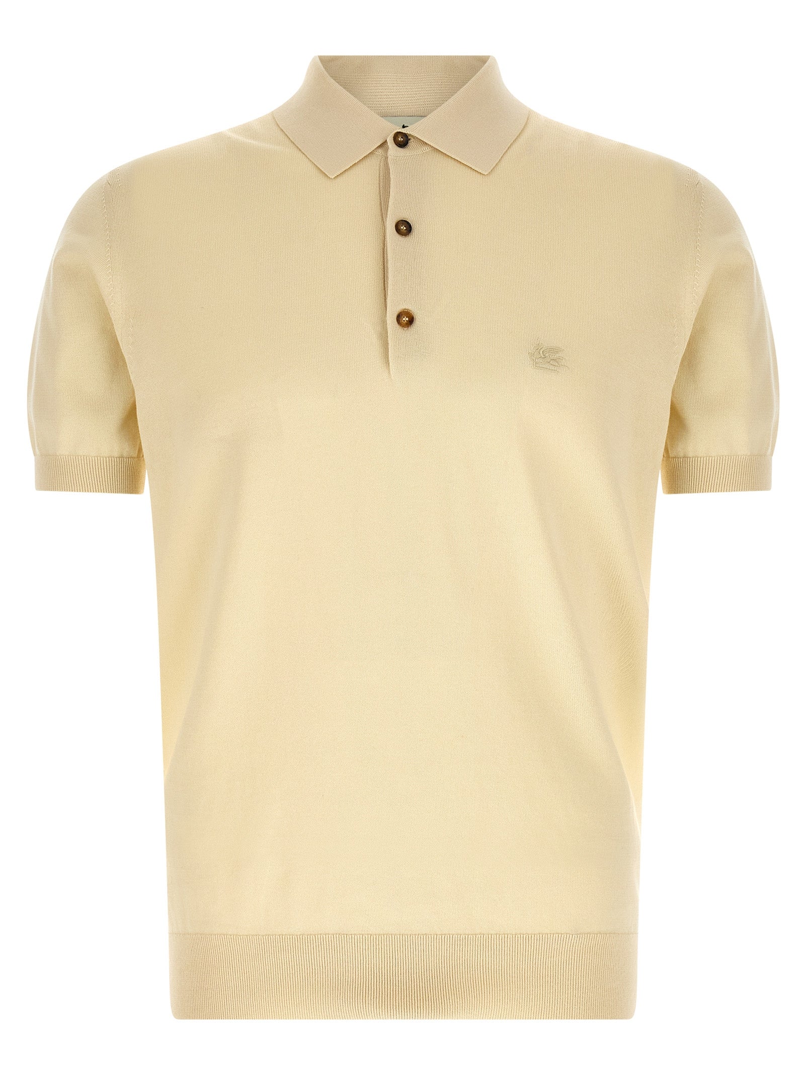 Experience the exquisite Etro Beige Cotton Polo Shirt, a masterpiece of 100% cotton craftsmanship, embodying timeless elegance for the discerning individual.