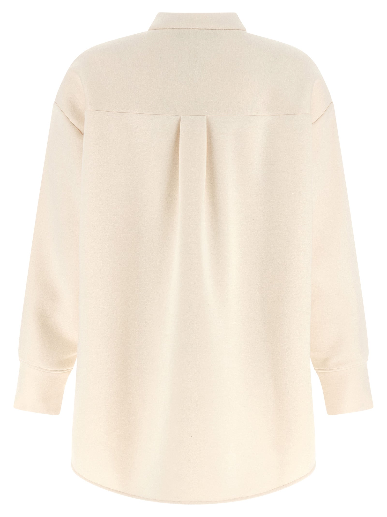 Indulge in the exquisite elegance of Fabiana Filippi's Beige Modal Blouse, a luxurious blend of modal and cashmere, perfect for the discerning fashion connoisseur.