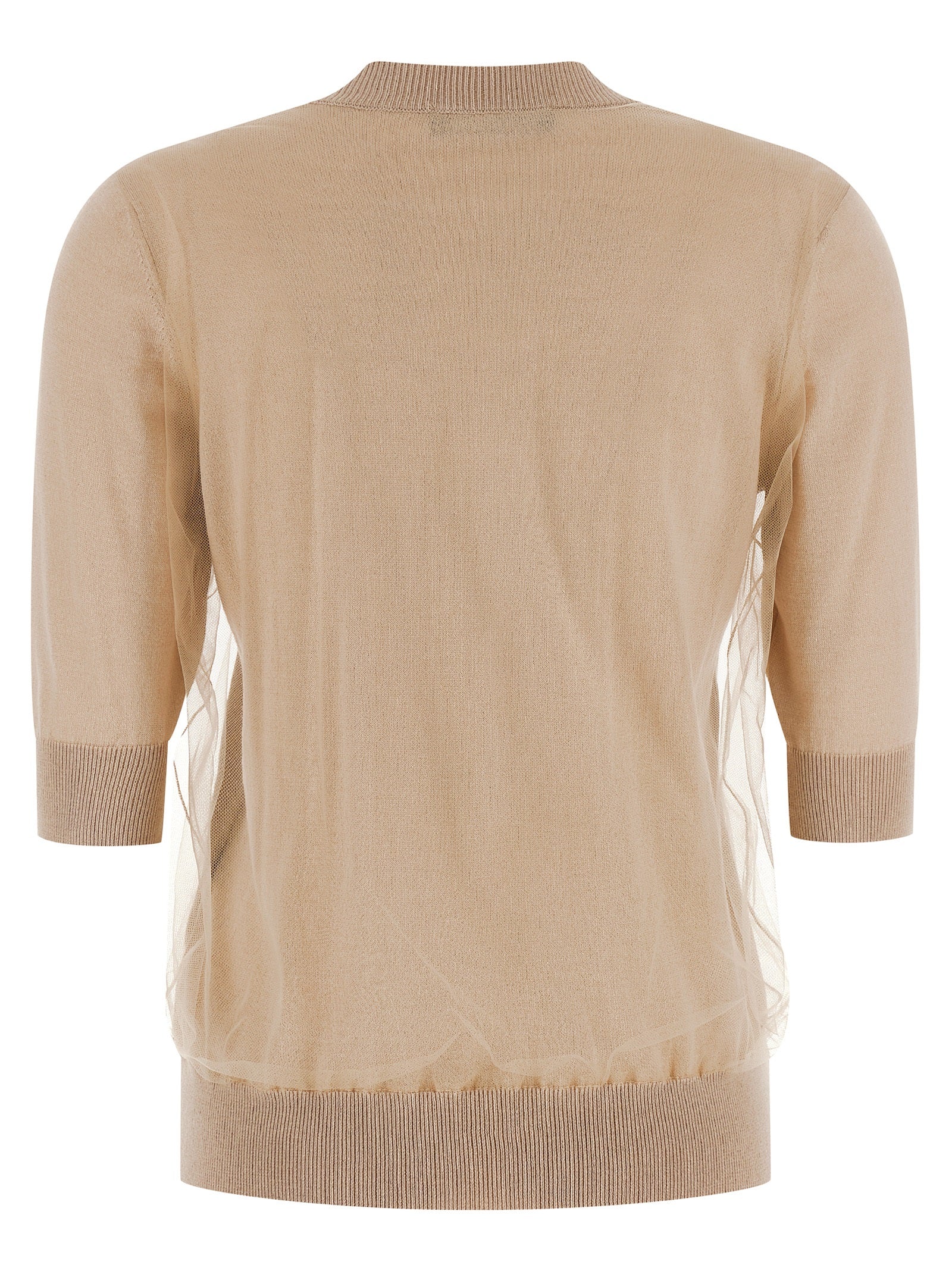 Elevate your wardrobe with the Fabiana Filippi Beige Virgin Wool Cardigan, a luxurious blend of virgin wool and cotton, embodying timeless elegance and sophisticated craftsmanship.