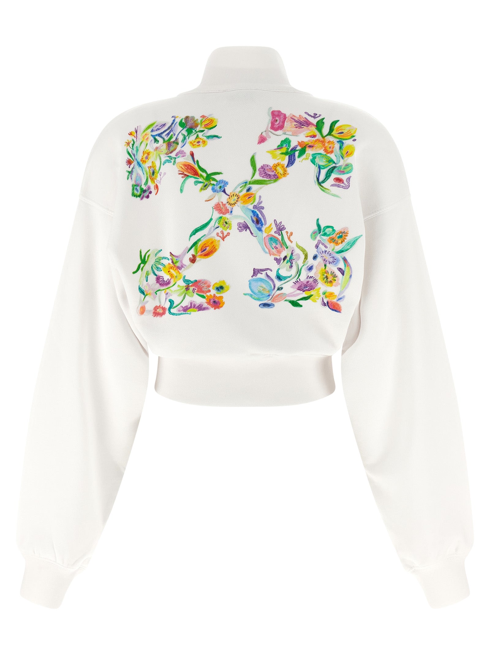 Indulge in the Off-White White Cotton Sweatshirt, a luxurious blend of comfort and style, crafted from premium brushed cotton for the discerning fashion connoisseur.