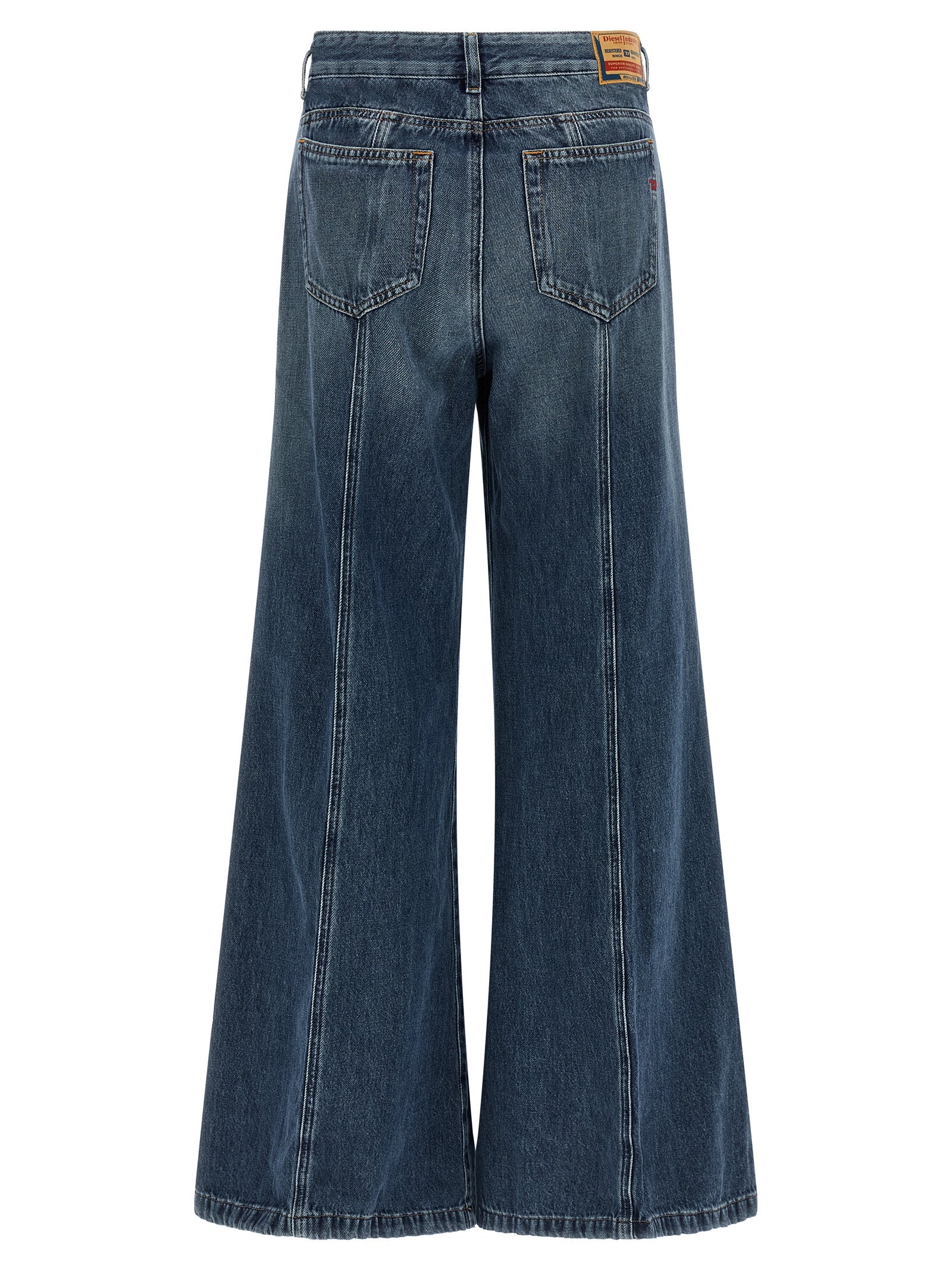 Diesel Blue Cotton Flared Jeans | Designer Couture Elegance