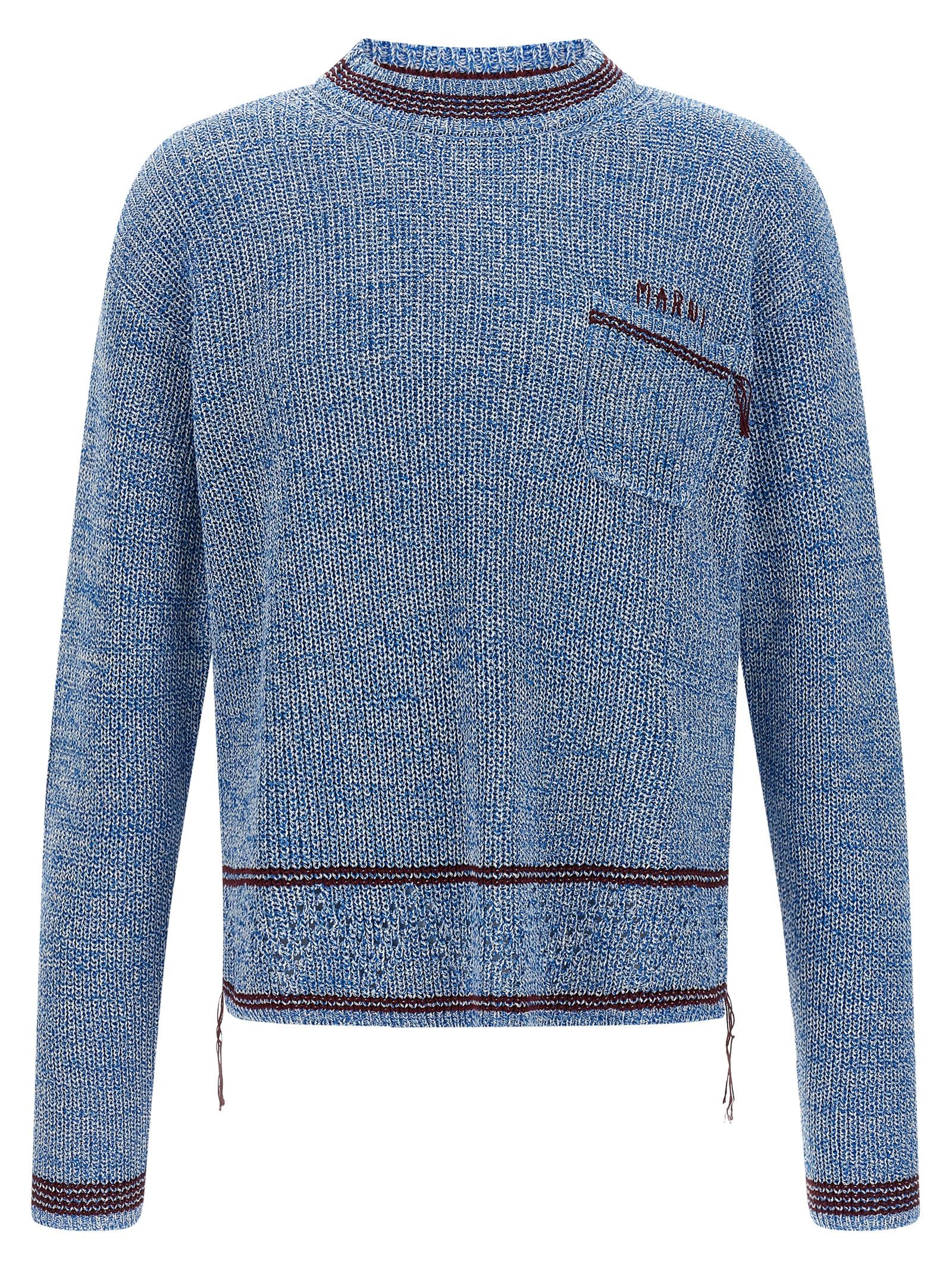 Discover the Marni Blue Cotton Cardigan, a masterpiece of artisanal luxury crafted from 100% cotton, embodying elegance and sophistication for the discerning individual.