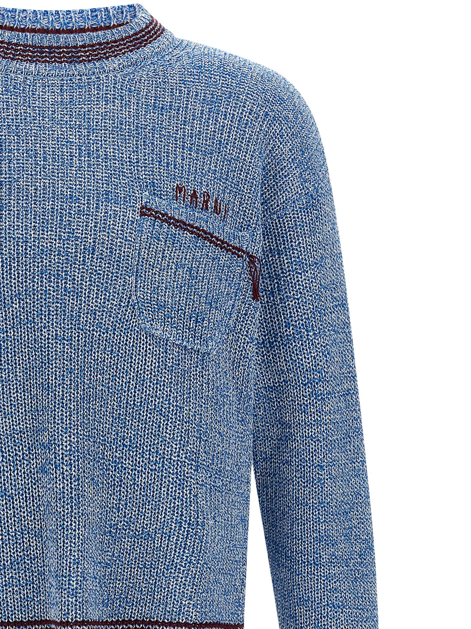 Elevate your wardrobe with the Marni Blue Cotton Cardigan, a masterpiece of artisanal luxury, featuring exquisite craftsmanship and timeless elegance for the discerning individual.