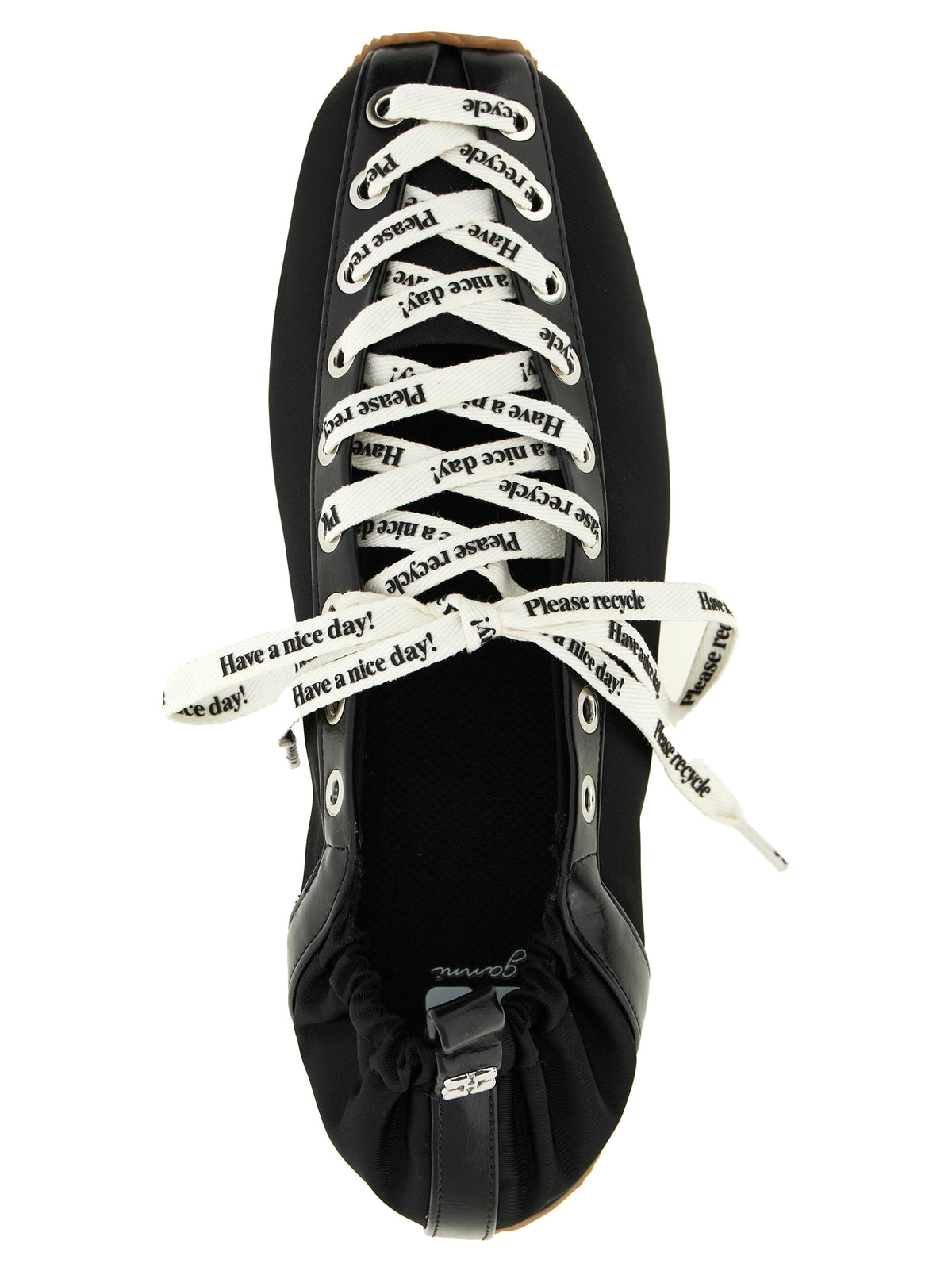 Ganni Black Polyamide Ballet Flats - Effortless Luxe Elegance