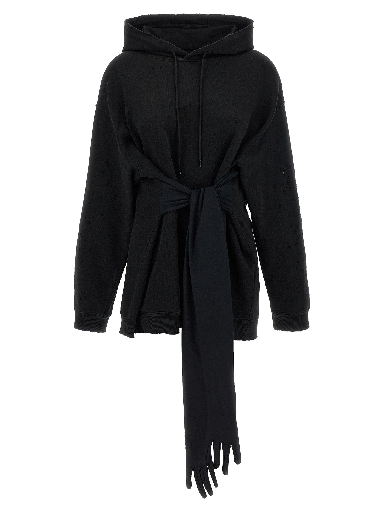 Elevate your style with the MM6 Maison Margiela Black Cotton Short Dress, a masterpiece of avant-garde design that embodies luxury and individuality.