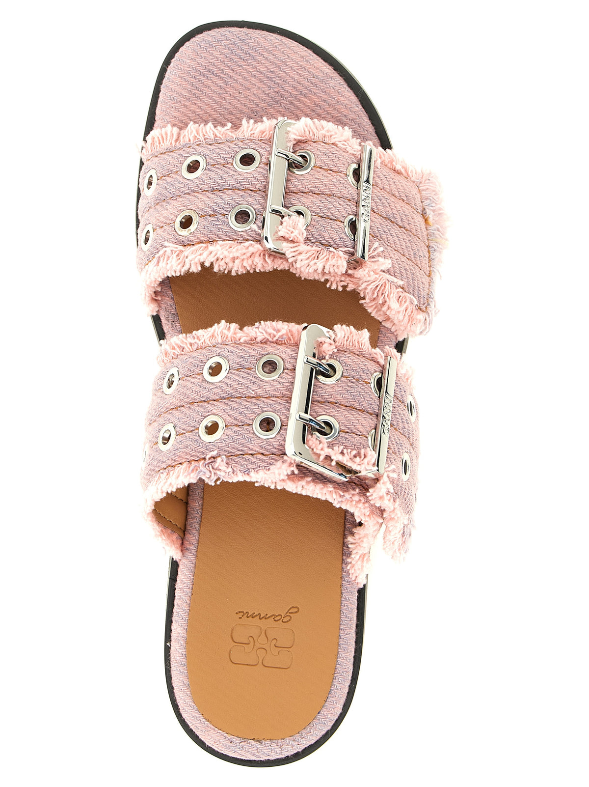Ganni Multicolor Organic Cotton Slides - Luxury Footwear Redefined