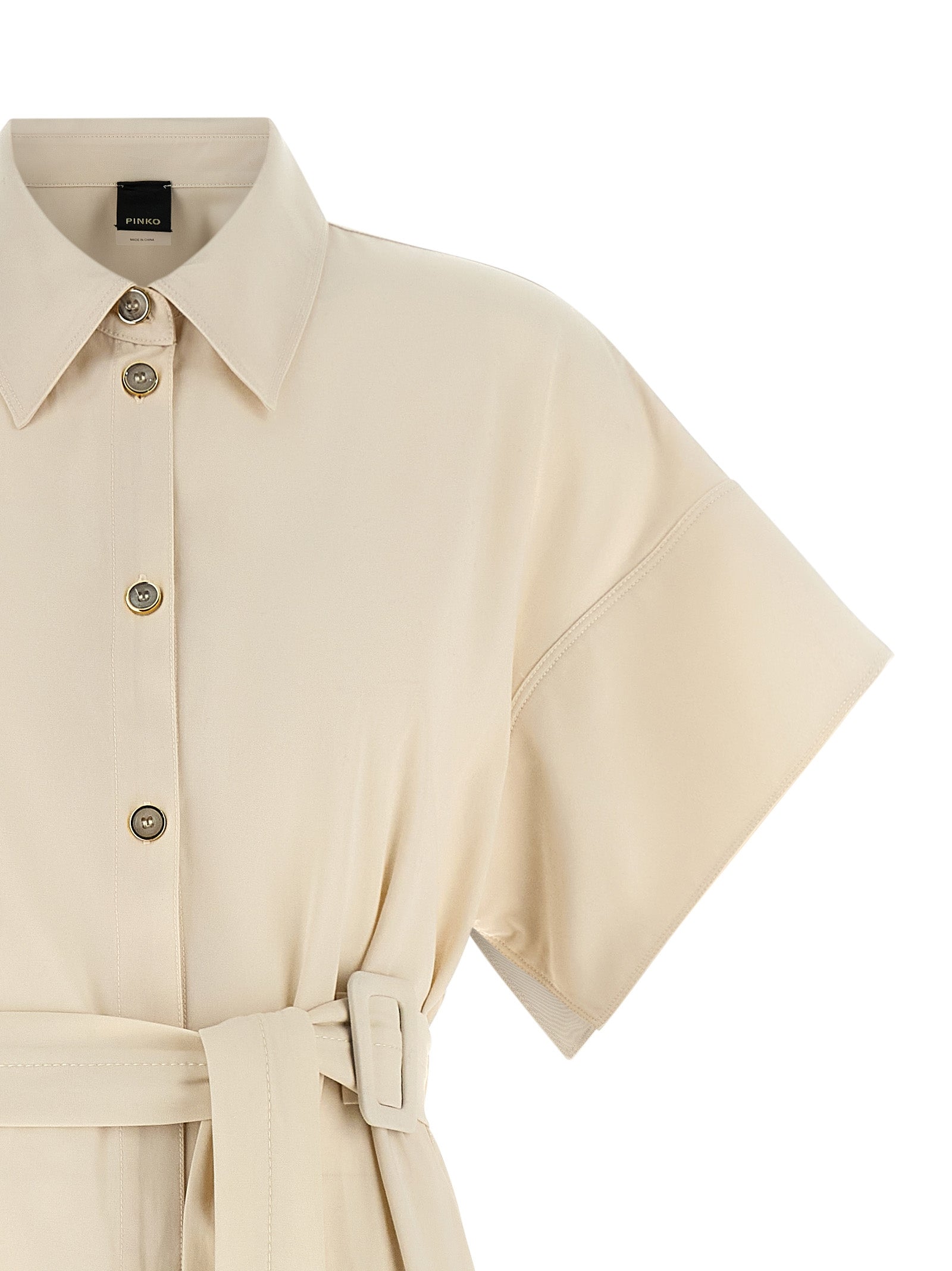 Discover the PINKO Beige Cotton Midi Dress, a masterpiece of artisanal elegance, blending luxurious comfort with timeless sophistication for the discerning individual.