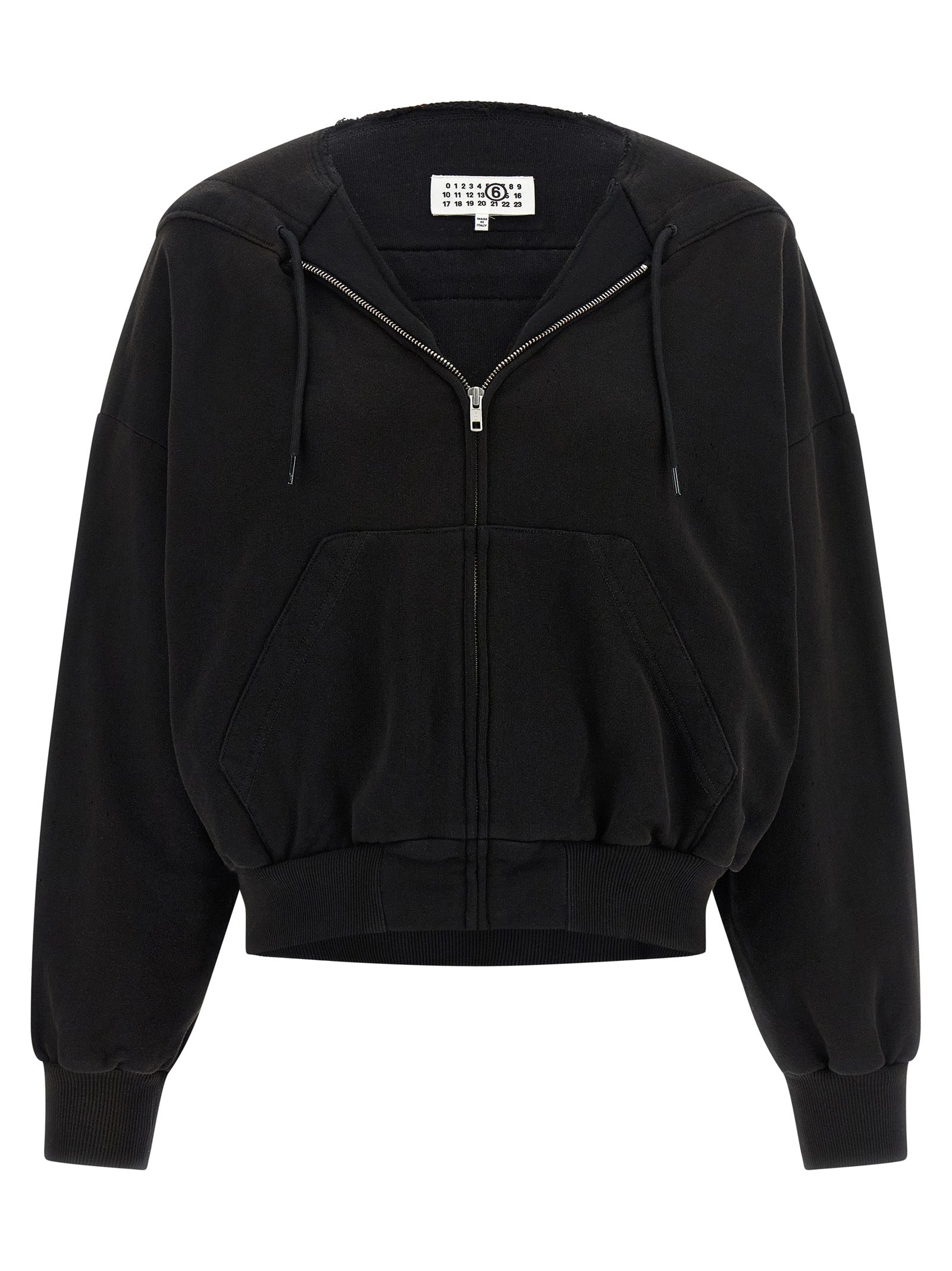 Discover the MM6 Maison Margiela Black Cotton Sweatshirt, where artisanal luxury meets avant-garde design, crafted for those who embrace individuality and sophistication.