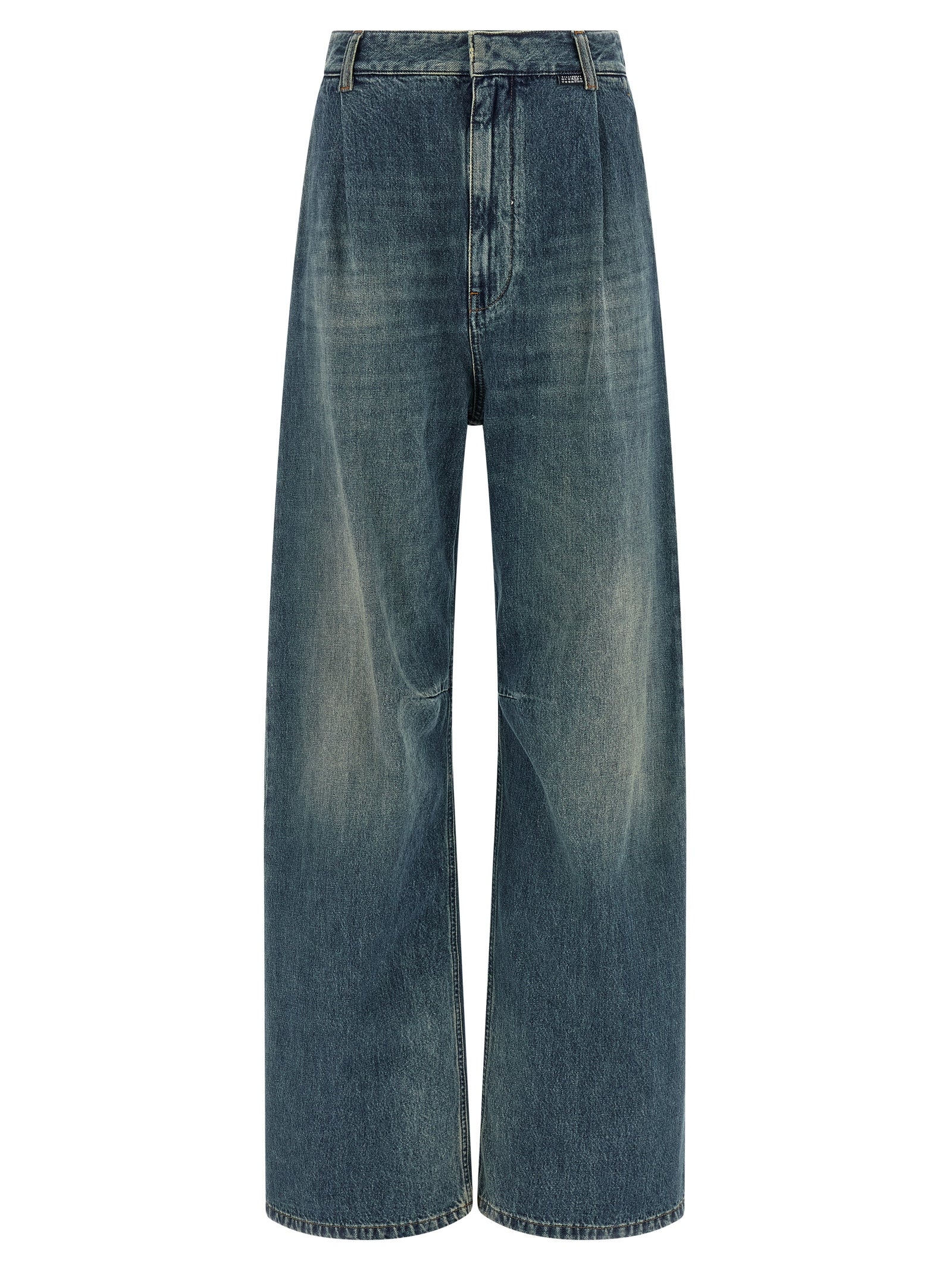 Elevate your style with MM6 Maison Margiela's Stonewashed Denim Jeans, where avant-garde craftsmanship meets timeless elegance for the discerning fashion connoisseur.