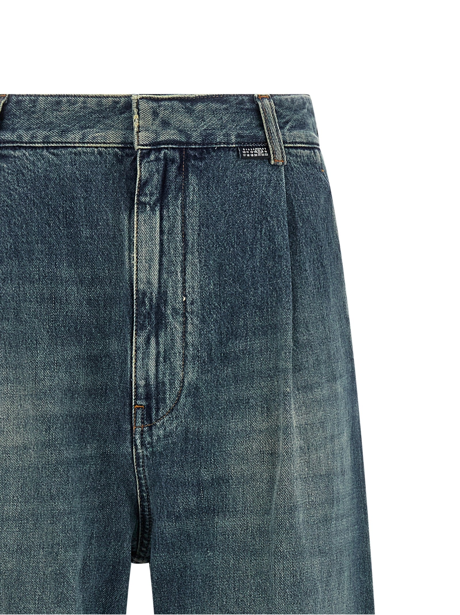 Elevate your style with MM6 Maison Margiela's Blue Cotton Jeans, where avant-garde design meets timeless elegance, perfect for the discerning fashion connoisseur.