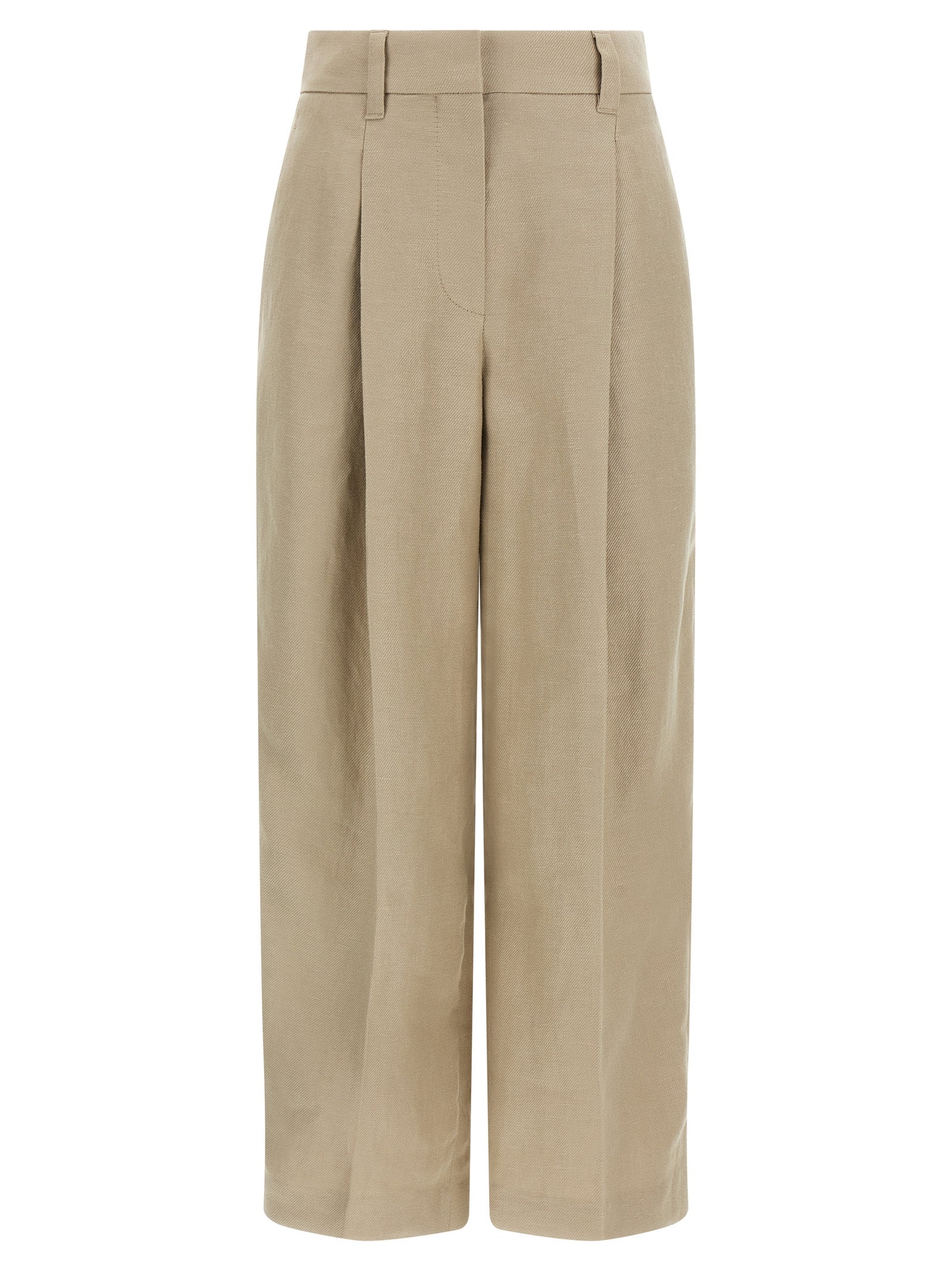 Brunello Cucinelli Beige Linen Casual Pants - Luxurious Couture