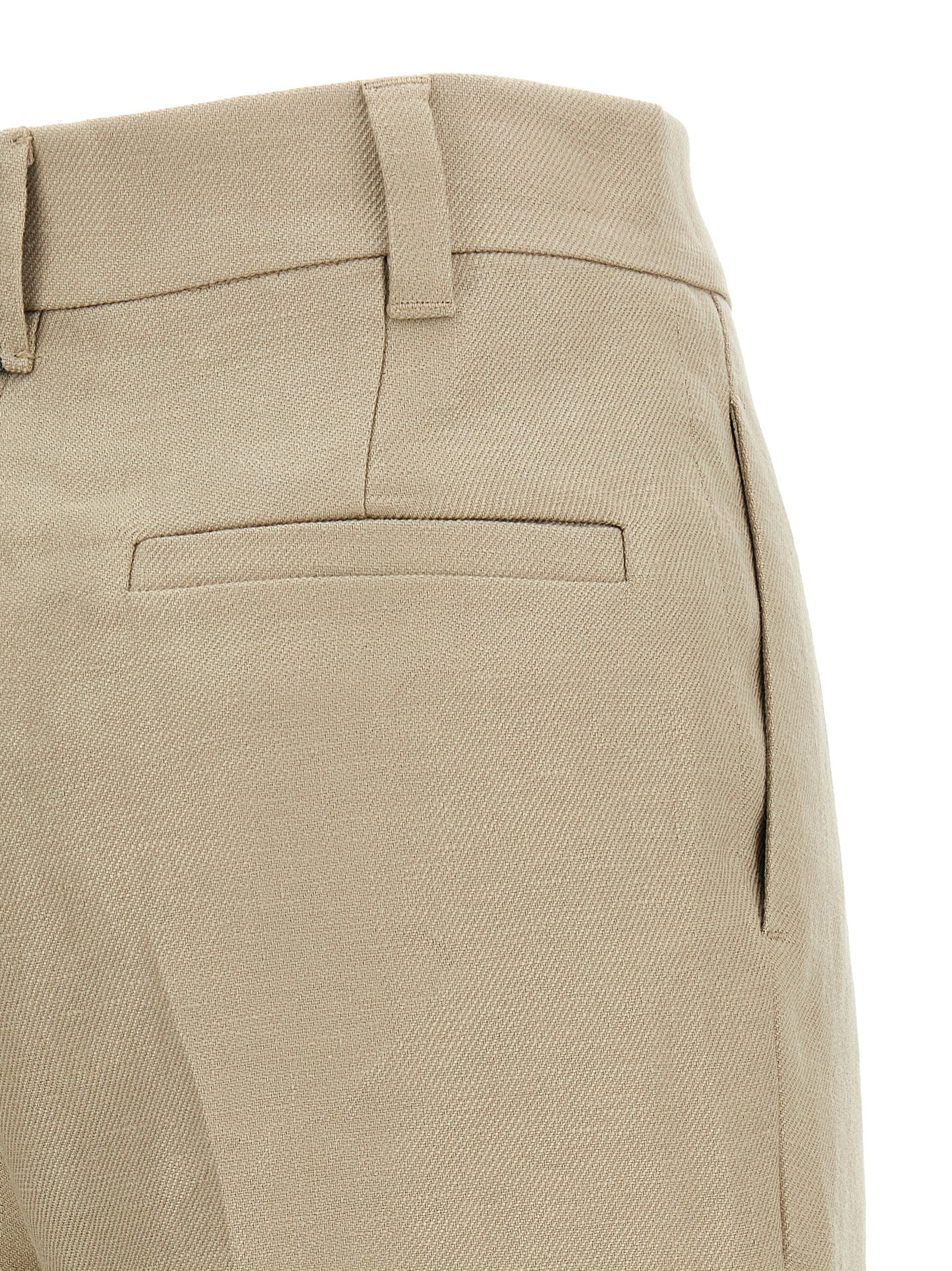 Brunello Cucinelli Beige Linen Casual Pants - Luxurious Couture