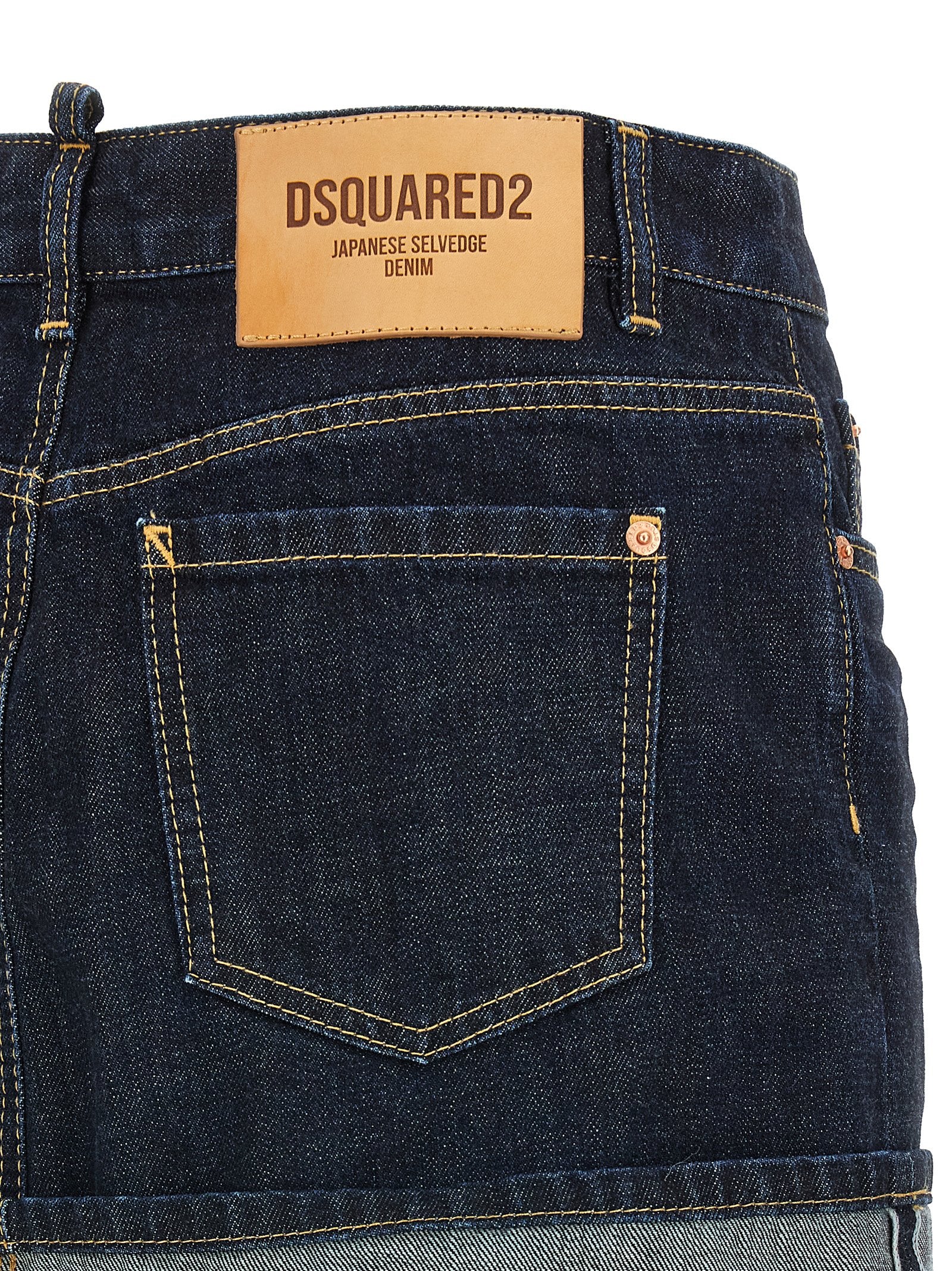 Dsquared² Blue Cotton Long Skirt - Artisanal Luxury Fashion