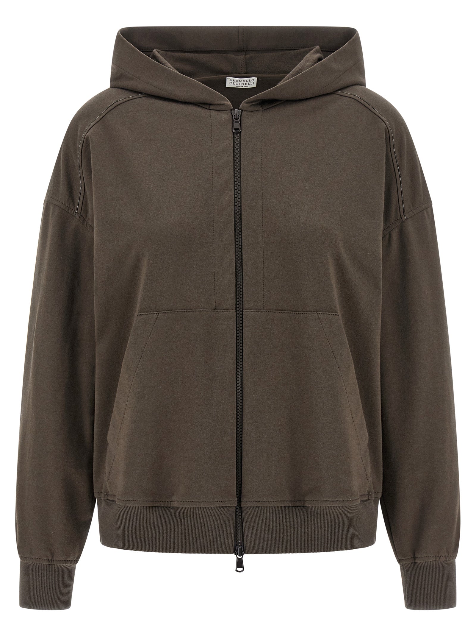 Brunello Cucinelli Brown Cotton Hoodie - Luxe Designer Couture