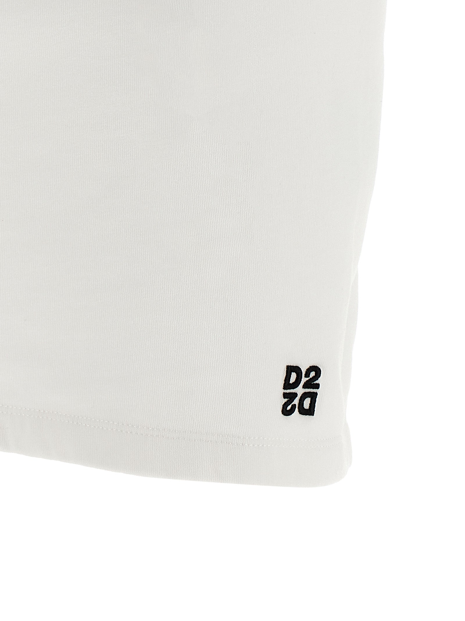 Dsquared² White Cotton Short Dress - Designer Luxury Couture
