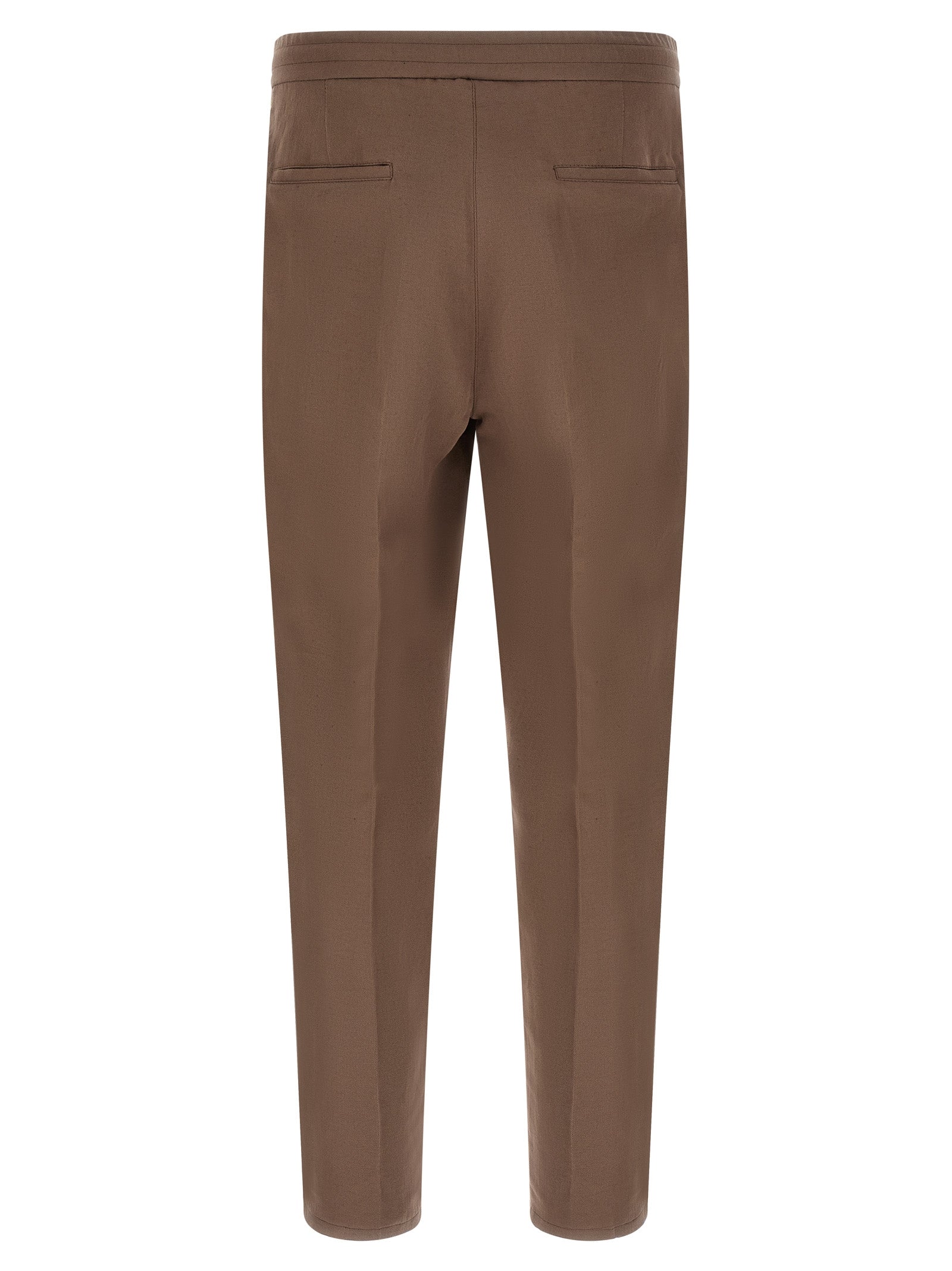 Brunello Cucinelli Brown Linen Casual Pants - Artisanal Luxury