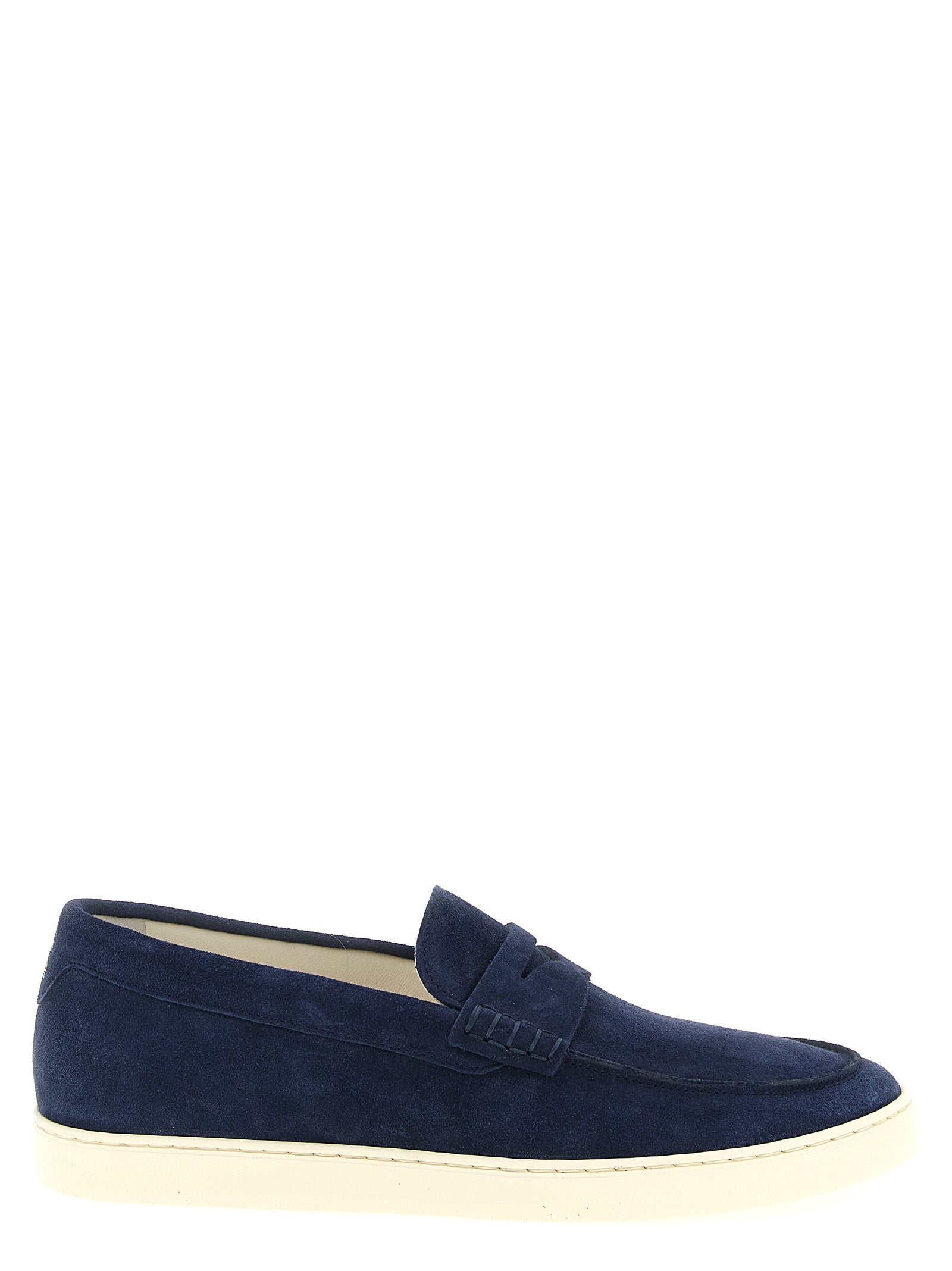 Brunello Cucinelli Blue Calfskin Slip-On Loafers, Artisanal Elegance