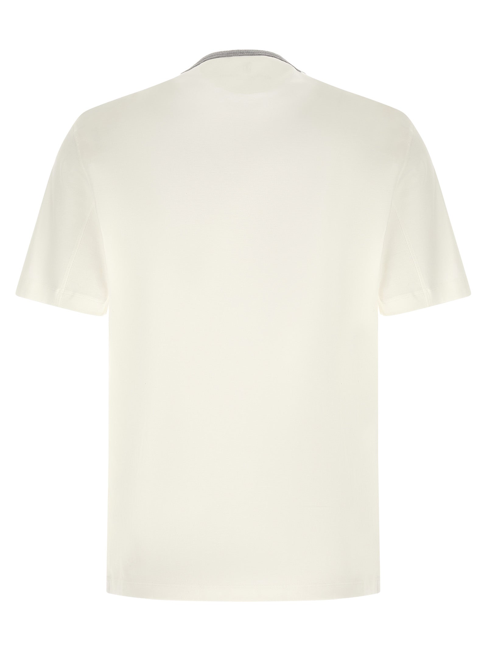 Brunello Cucinelli White Cotton T-Shirt - Artisanal Luxury Fashion