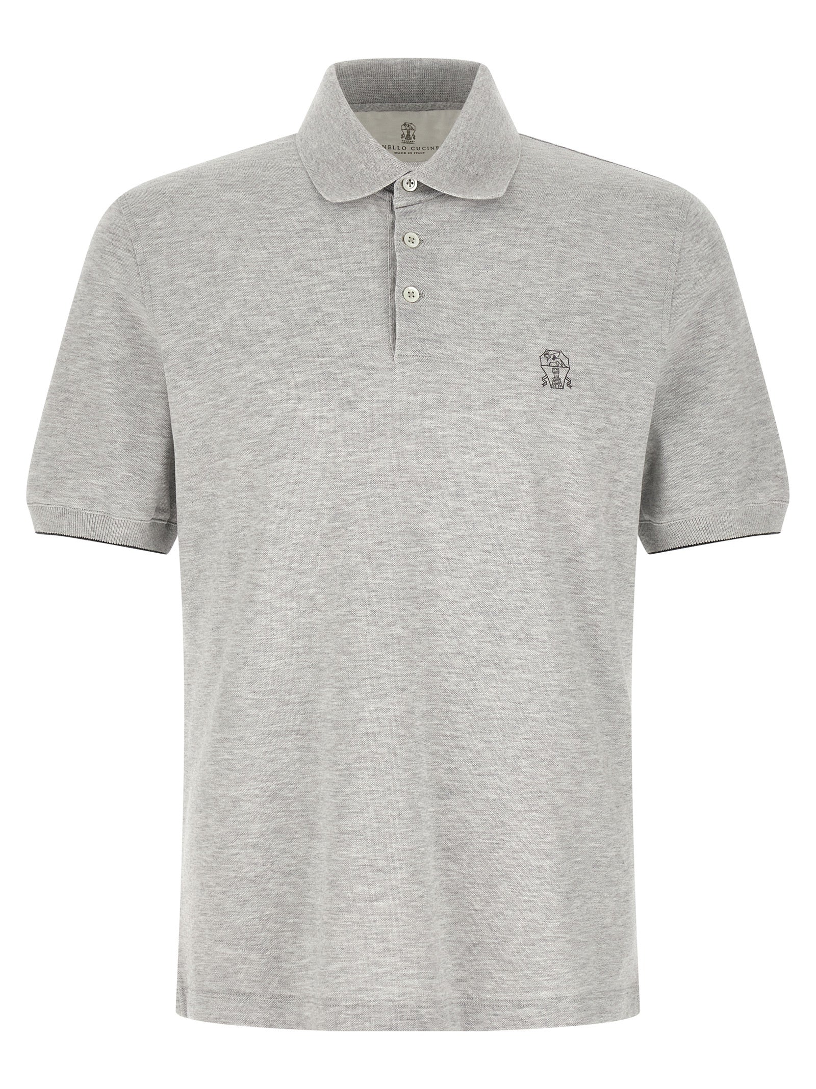 Brunello Cucinelli Gray Cotton Polo Shirt – Artisanal Luxury