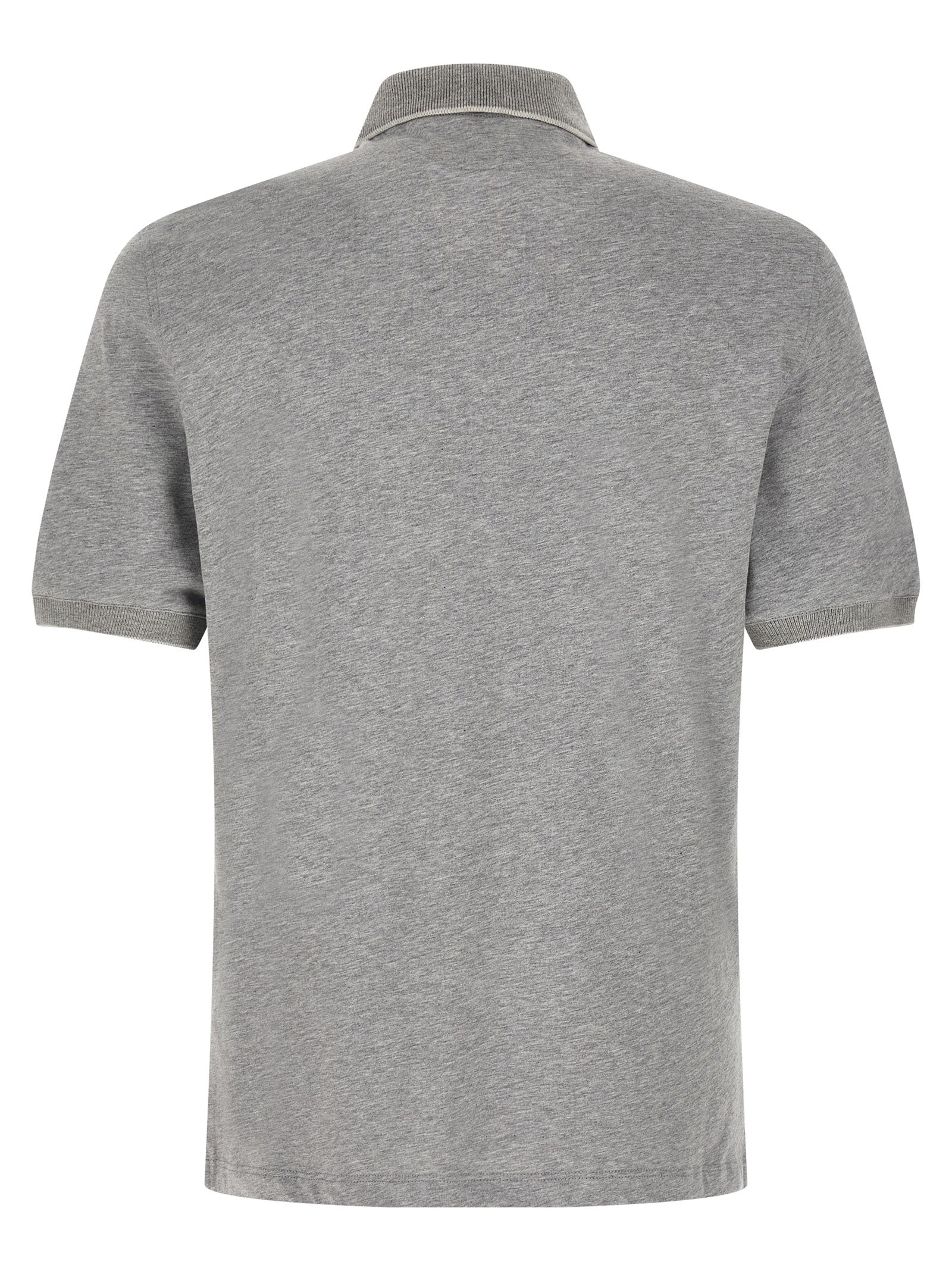 Brunello Cucinelli Gray Cotton Polo Shirt | Artisanal Luxury
