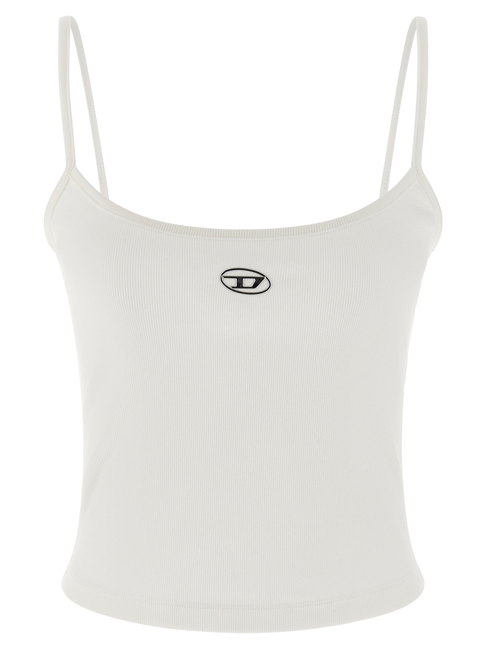 Diesel White Cotton Tank Top - Designer Couture Elegance