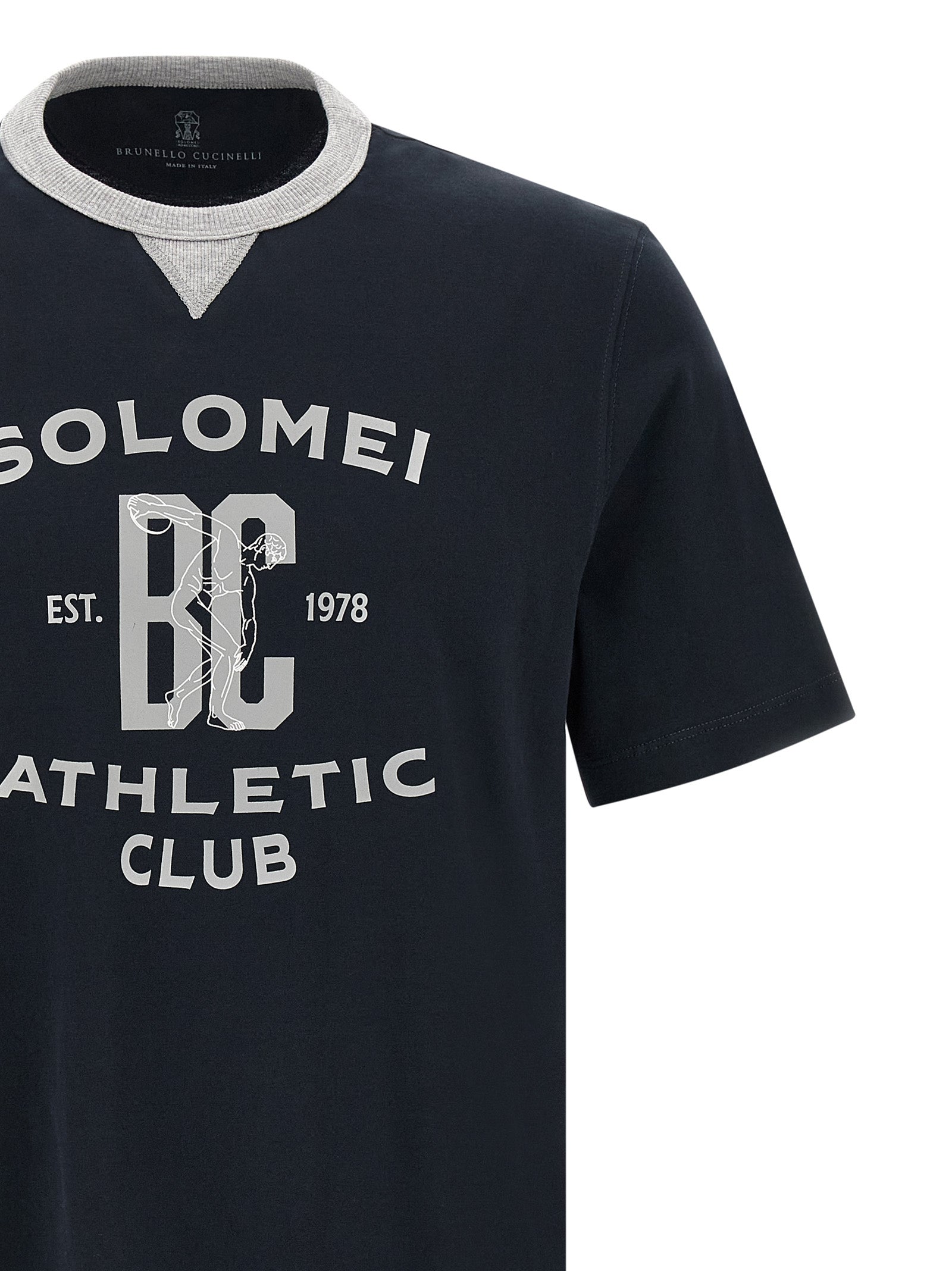 Brunello Cucinelli Blue Cotton T-Shirt - Artisanal Luxury Wear