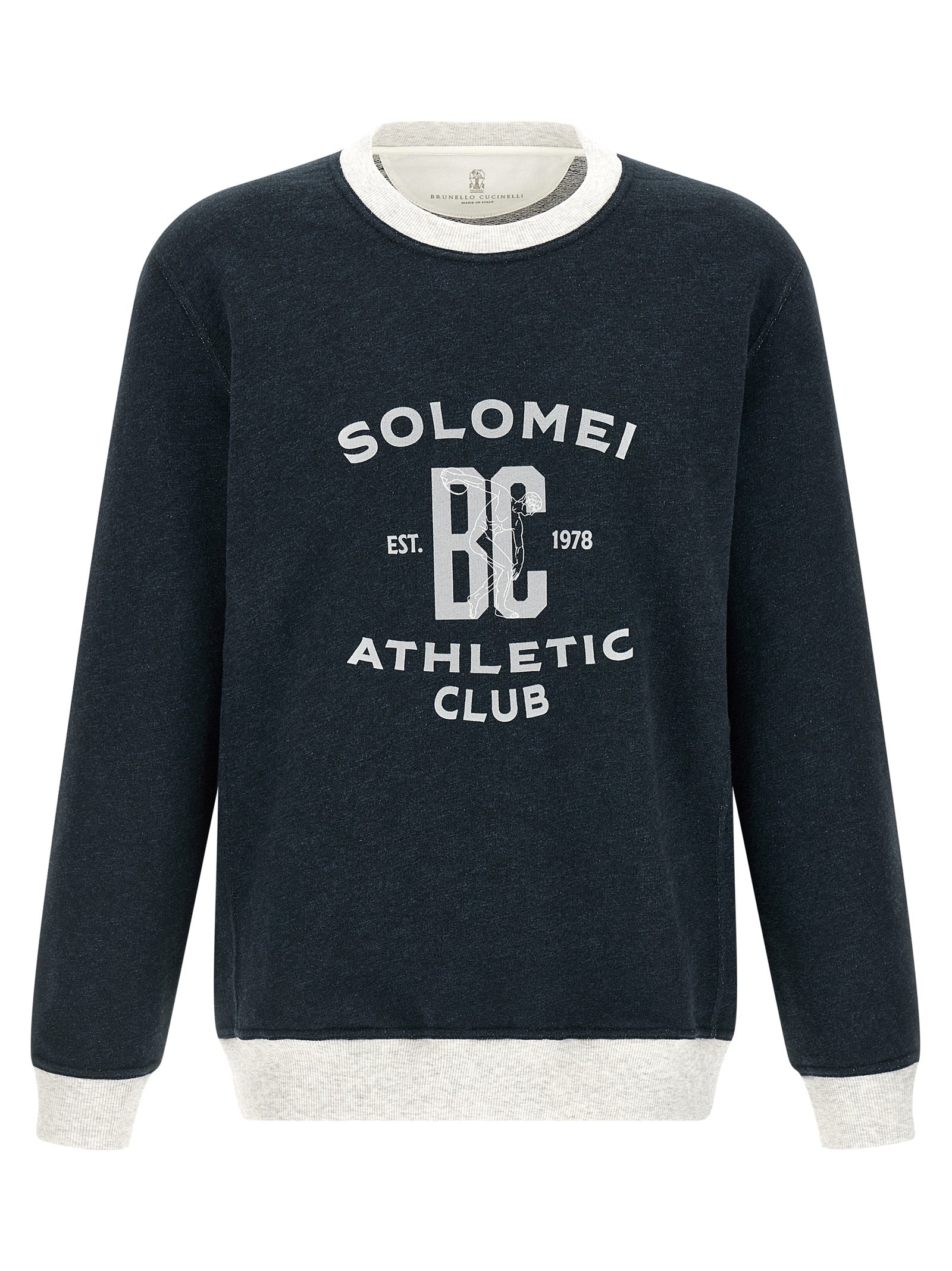 Brunello Cucinelli Blue Cotton Sweatshirt – Artisanal Luxury