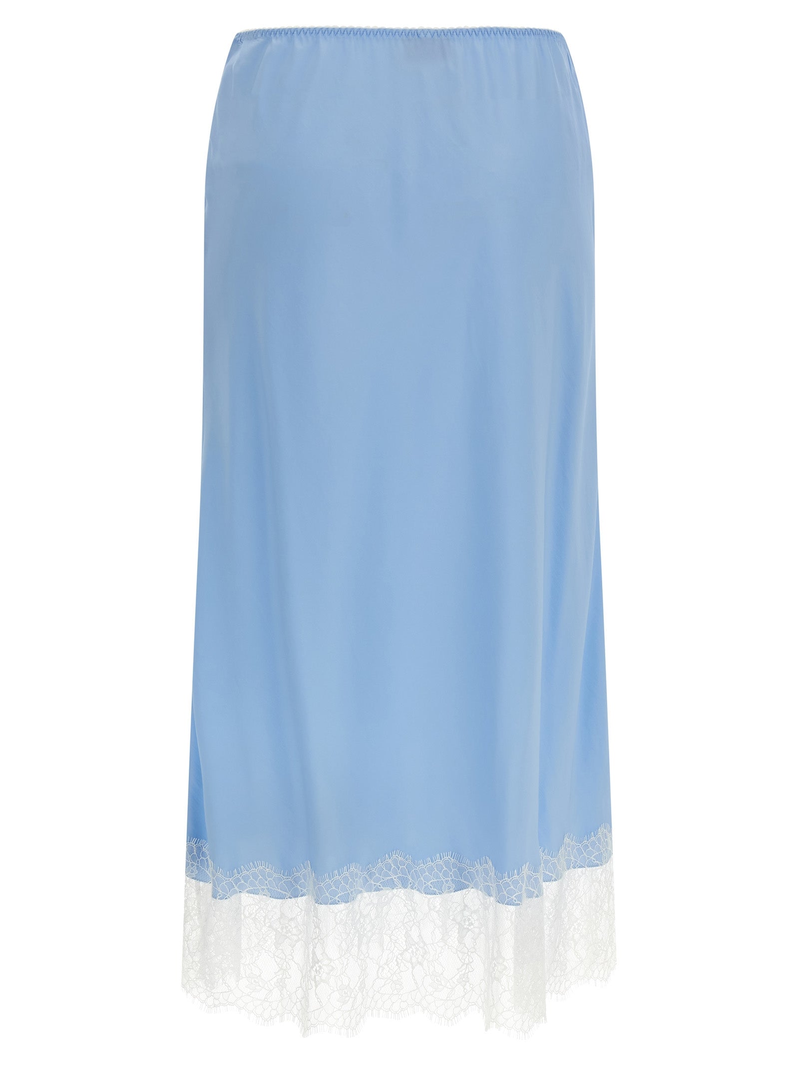 Elevate your elegance with the Moschino Blue Acetate Midi Skirt, a luxurious blend of silk and acetate, designed for timeless sophistication and modern allure.