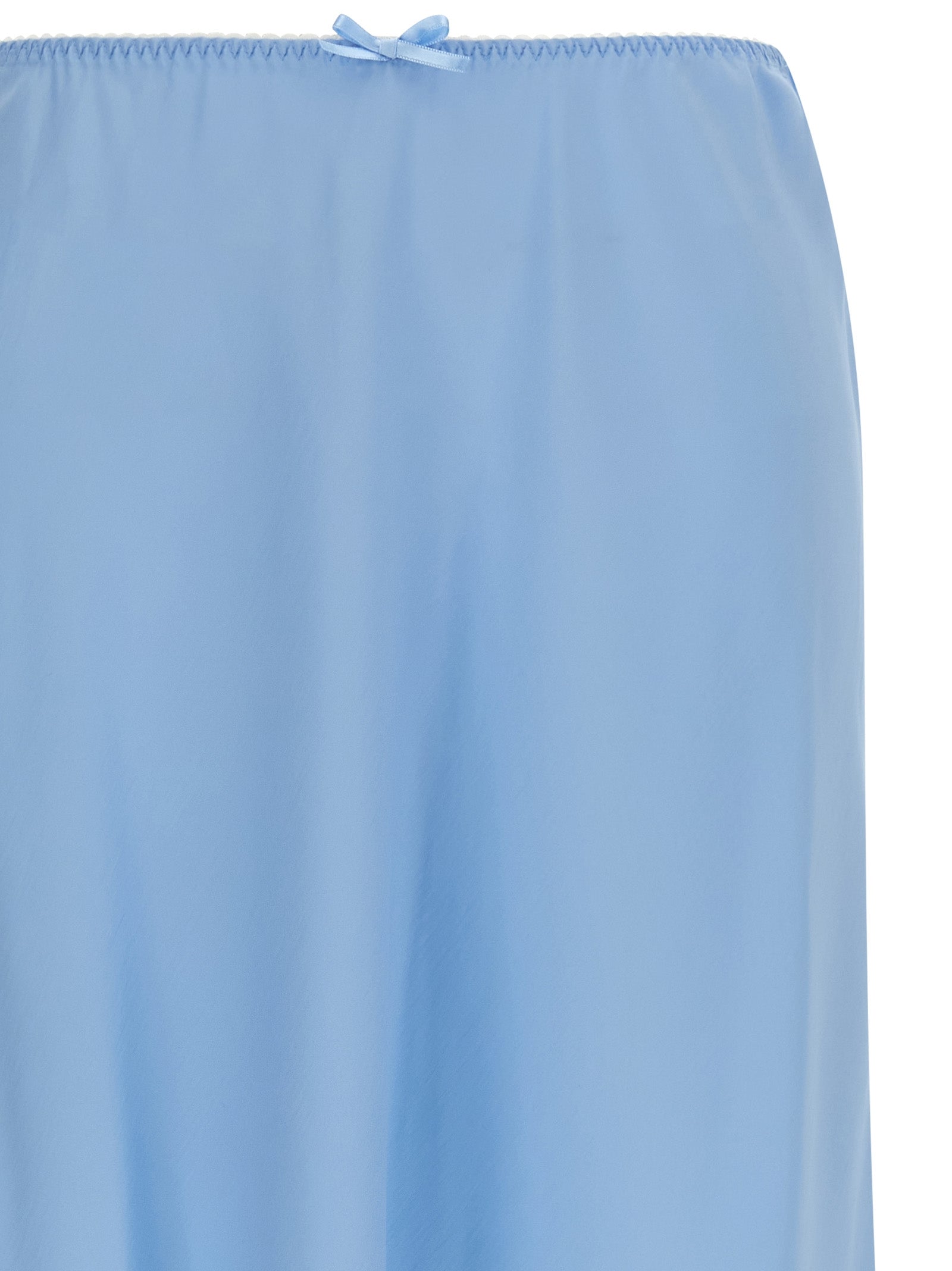 Elevate your elegance with the Moschino Blue Acetate Midi Skirt, a luxurious blend of silk and acetate, designed for those who embody sophistication and style.