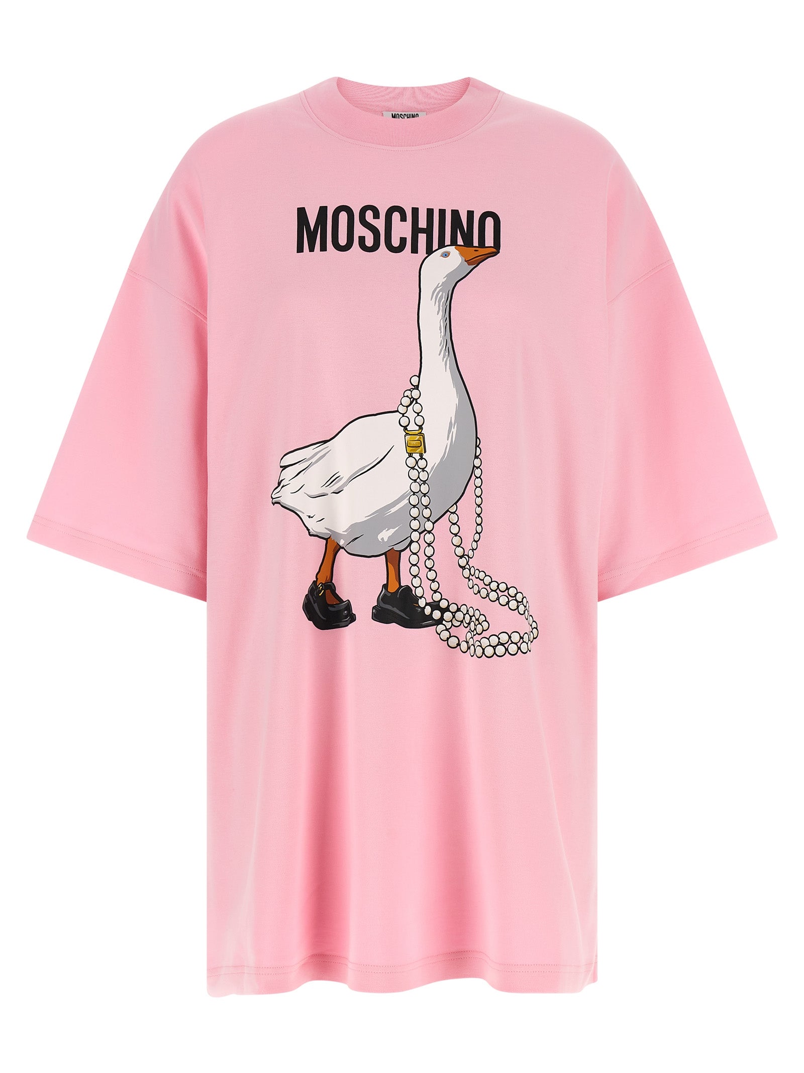 Indulge in the Moschino Multicolor Cotton Short Dress, a playful luxury crafted from 100% cotton, where whimsical artistry meets sophisticated elegance for the discerning fashionista.