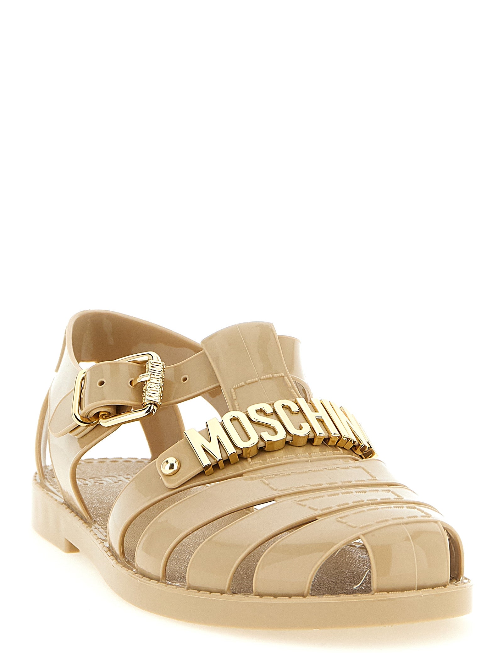 Moschino Beige Pvc Flat Sandals