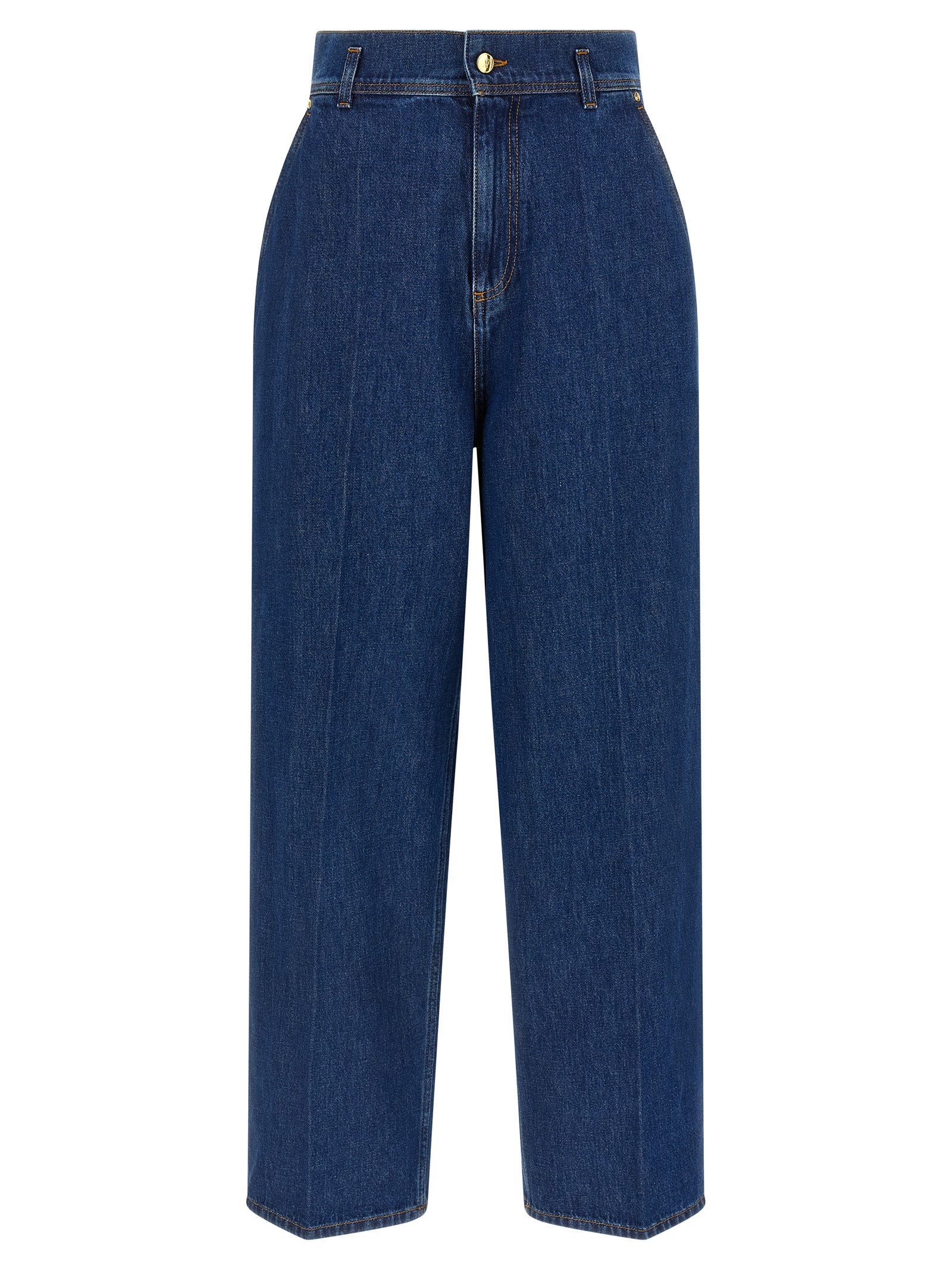 Alberta Ferretti Blue High-Waisted Jeans – Designer Couture Elegance
