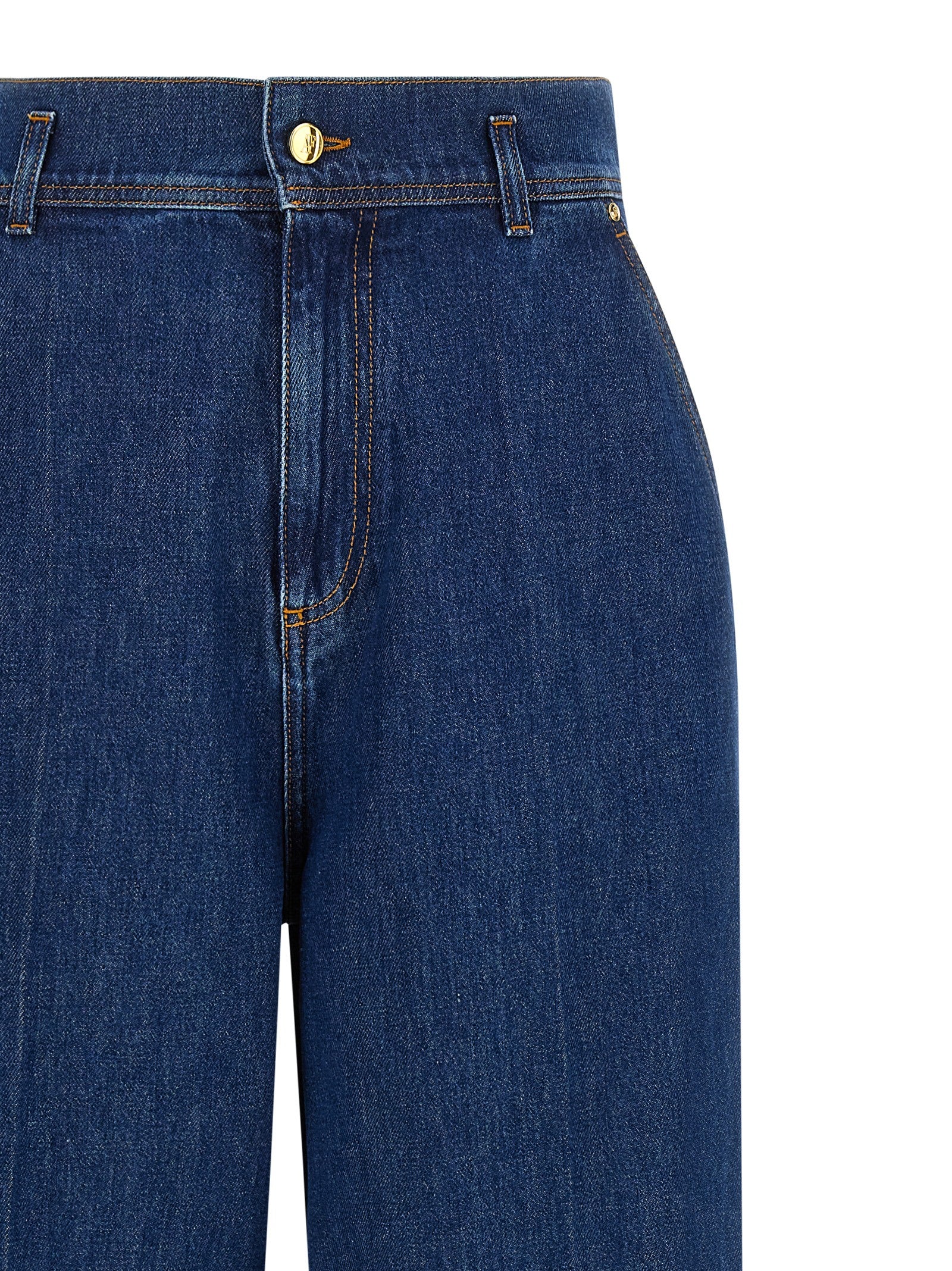 Alberta Ferretti Blue High-Waisted Jeans – Designer Couture Elegance