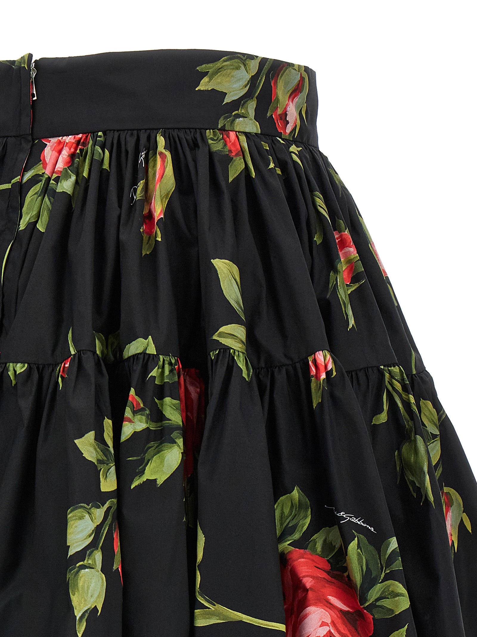 Dolce & Gabbana Black Cotton Long Skirt – Artisanal Couture