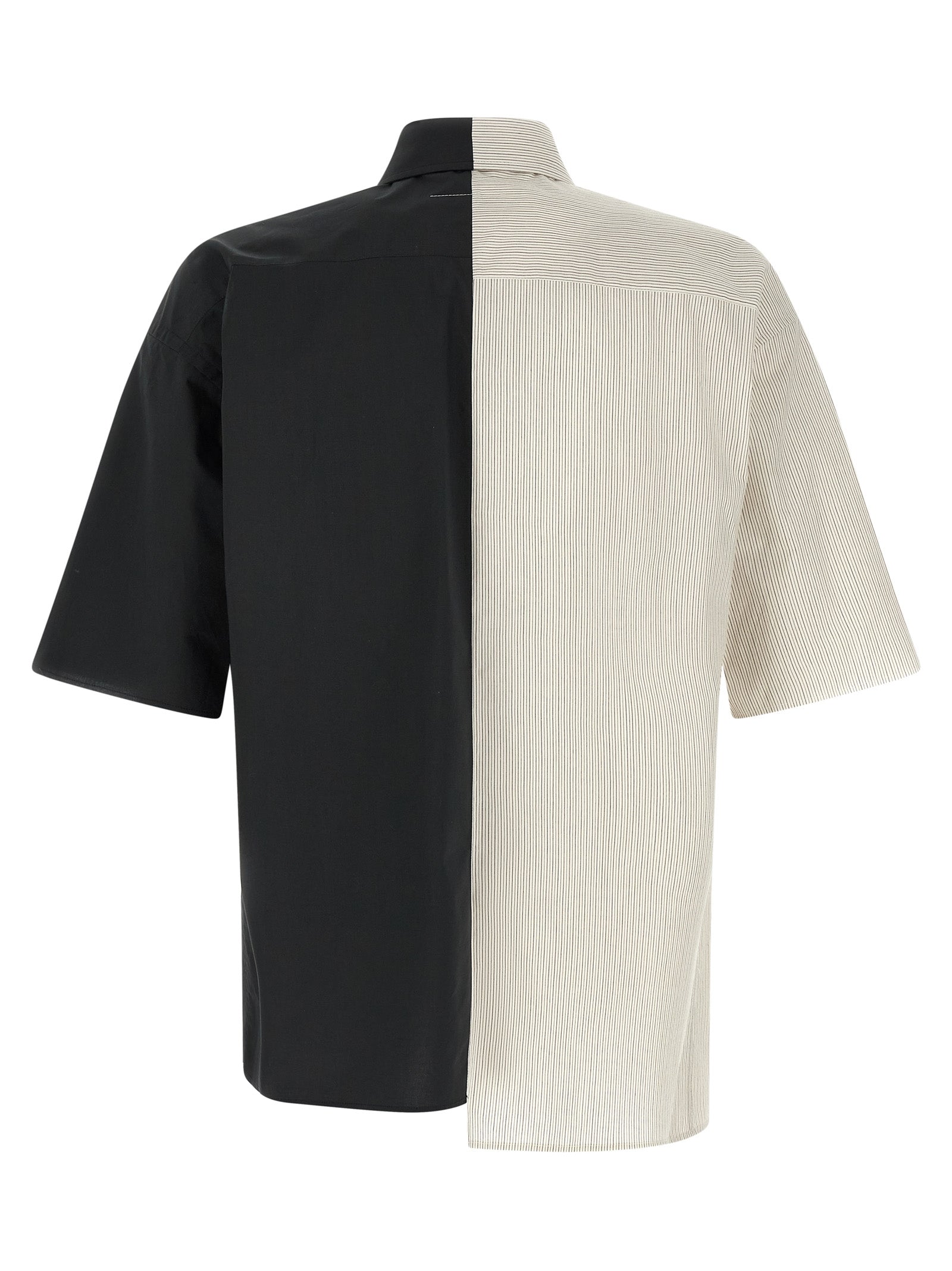 Elevate your wardrobe with the MM6 Maison Margiela Black Cotton Blouse, a masterpiece of artisanal elegance crafted from premium cotton, embodying sophisticated style and individuality.