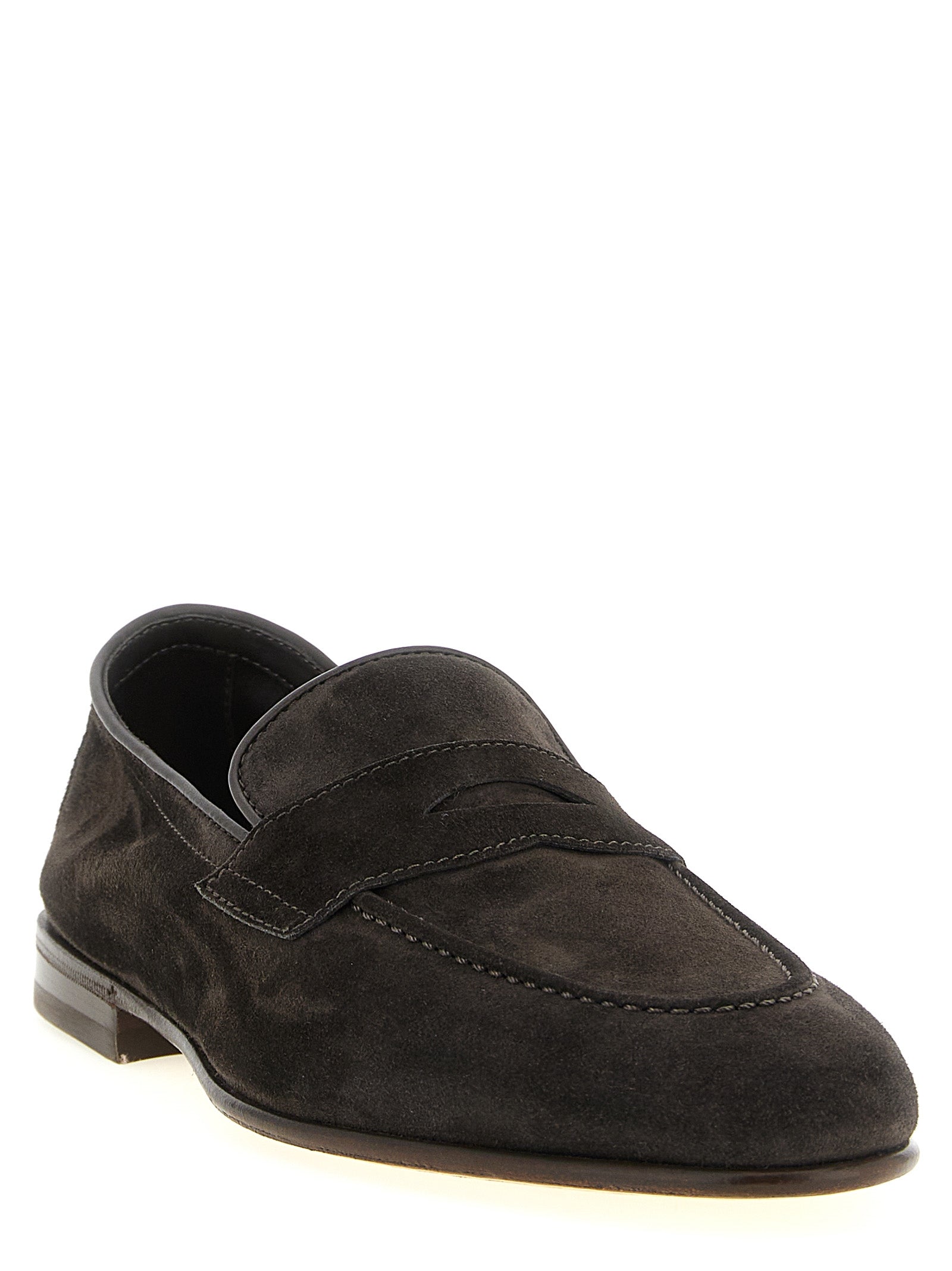 Brunello Cucinelli Brown Calfskin Slip-On Loafers, Artisanal Elegance