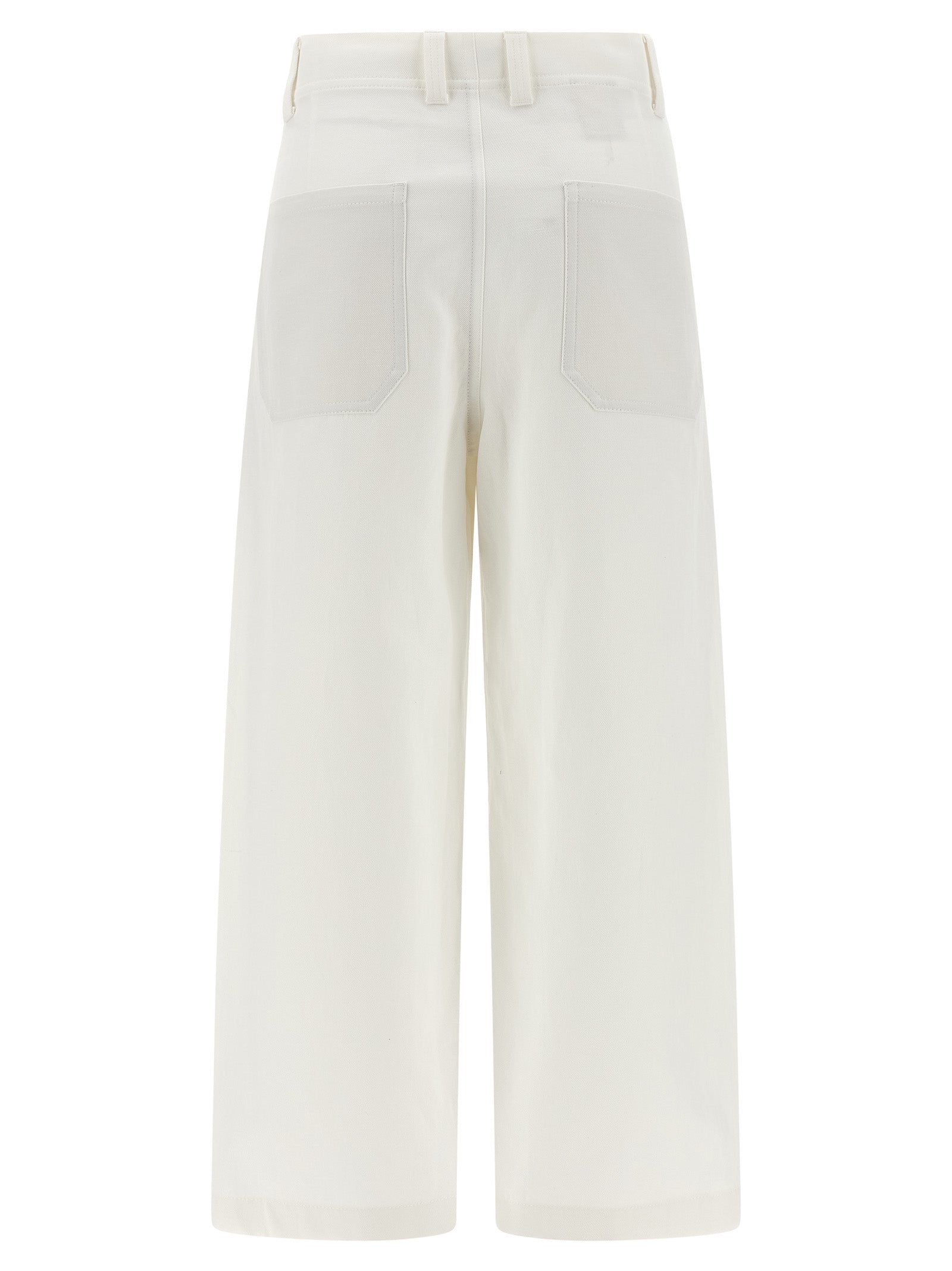 Brunello Cucinelli White Cotton Chino Pants, Artisanal Elegance