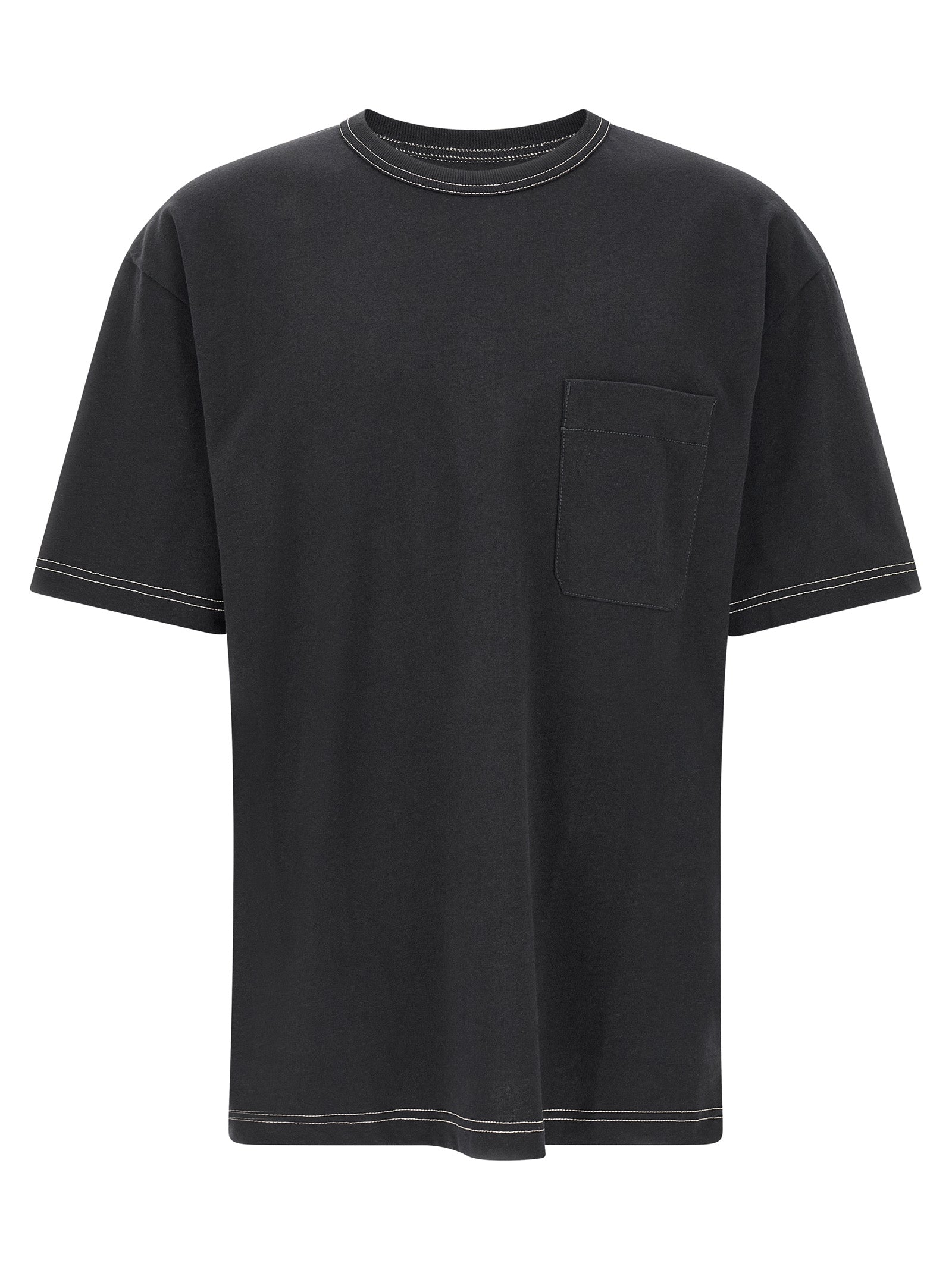 Elevate your wardrobe with the Lemaire Blue Cotton T-Shirt, a luxurious blend of cotton and linen, embodying effortless elegance and artisanal craftsmanship.