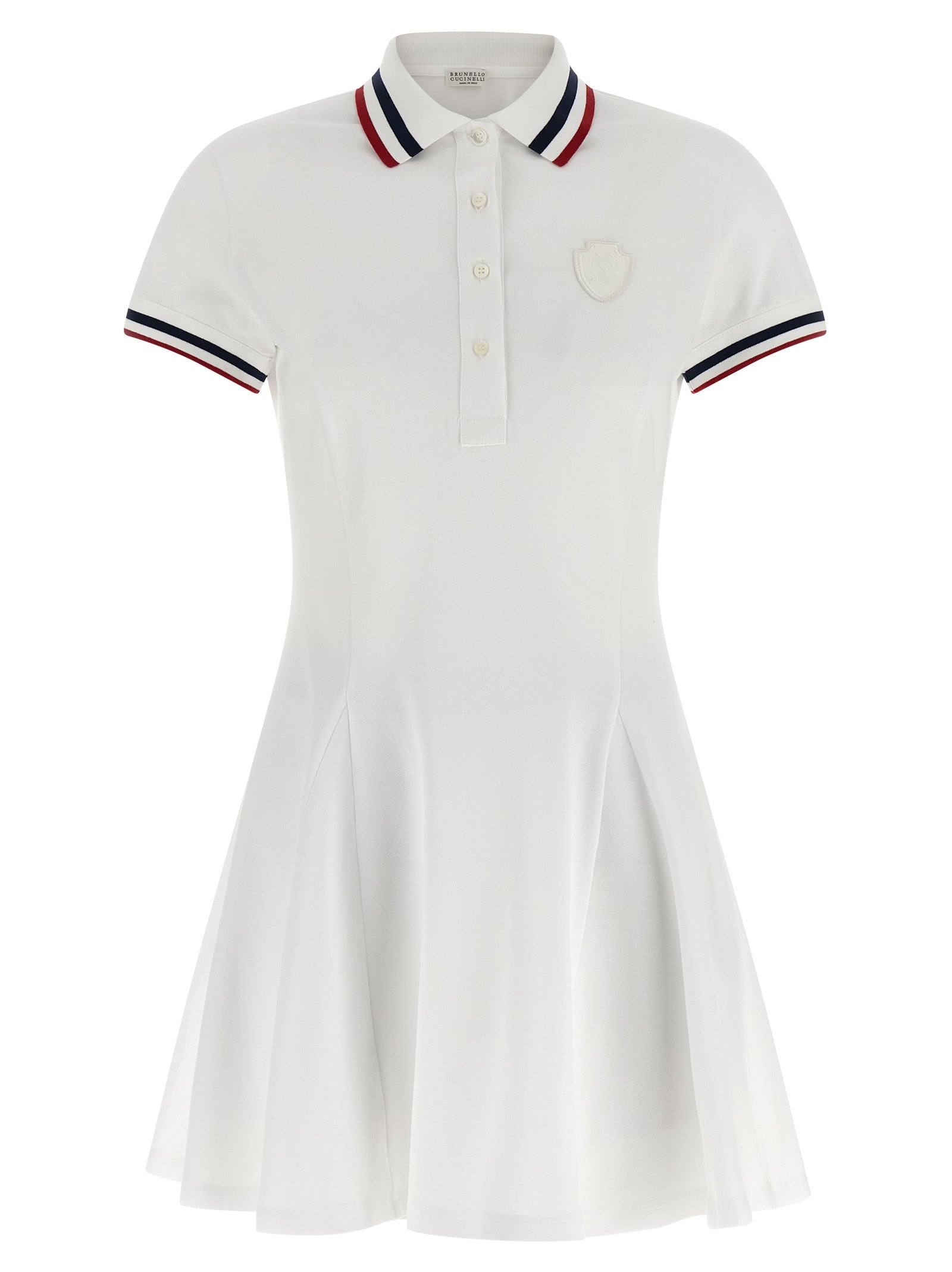 Brunello Cucinelli White Cotton Mini Tennis Dress, Couture Elegance
