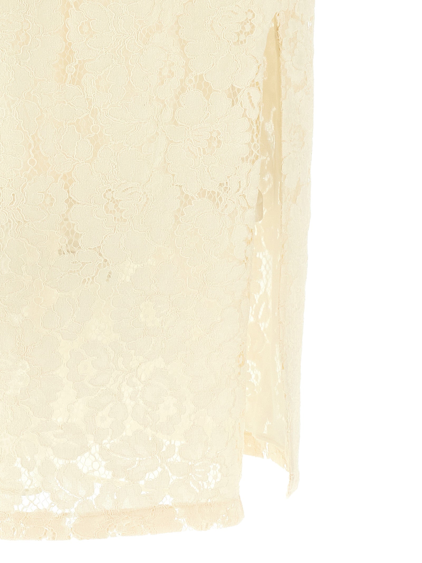 Elevate your elegance with the PINKO White Cotton Midi Dress, a masterpiece of ethereal lace and luxurious comfort, perfect for unforgettable moments.