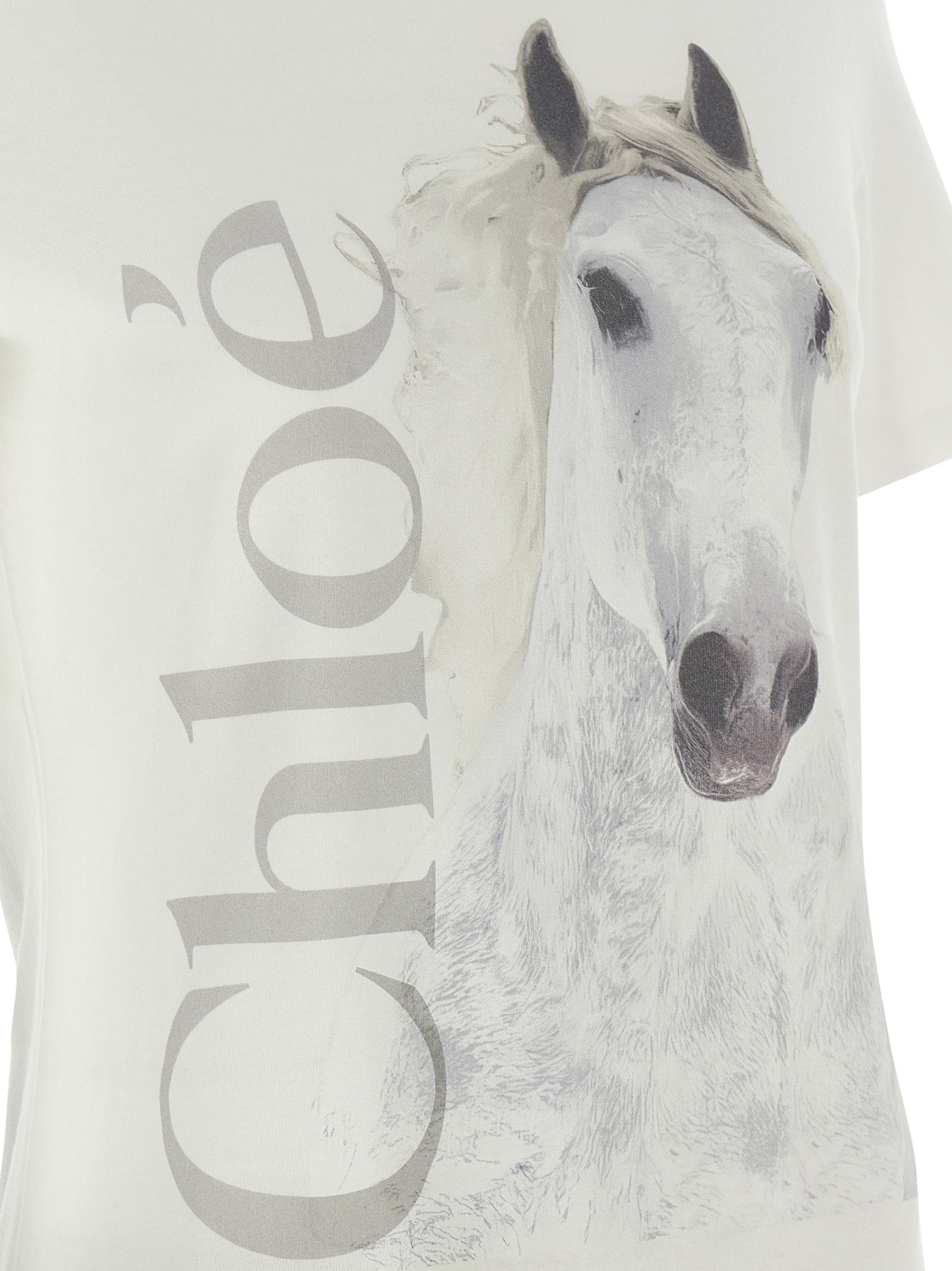 Chloé White Cotton T-Shirt - Designer Luxury Elegance