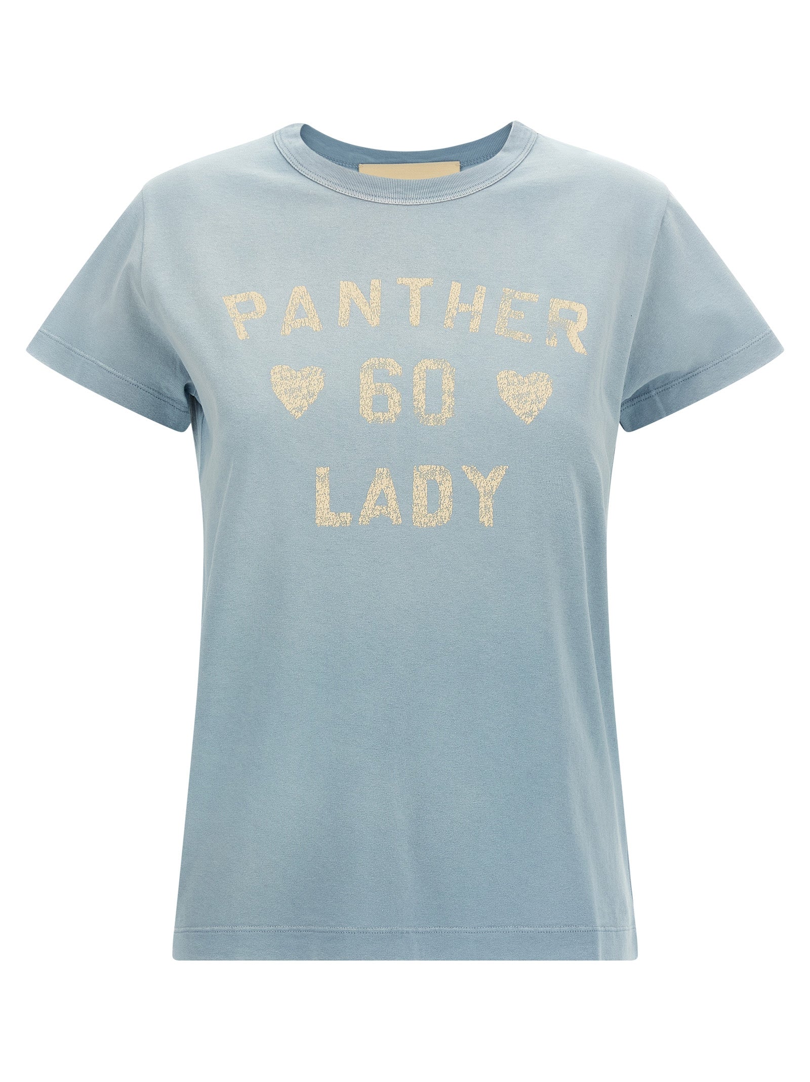 Elevate your style with the Valentino Garavani Blue Cotton T-Shirt, featuring a striking 'Panther Lady' print, embodying luxury and timeless allure for discerning individuals.