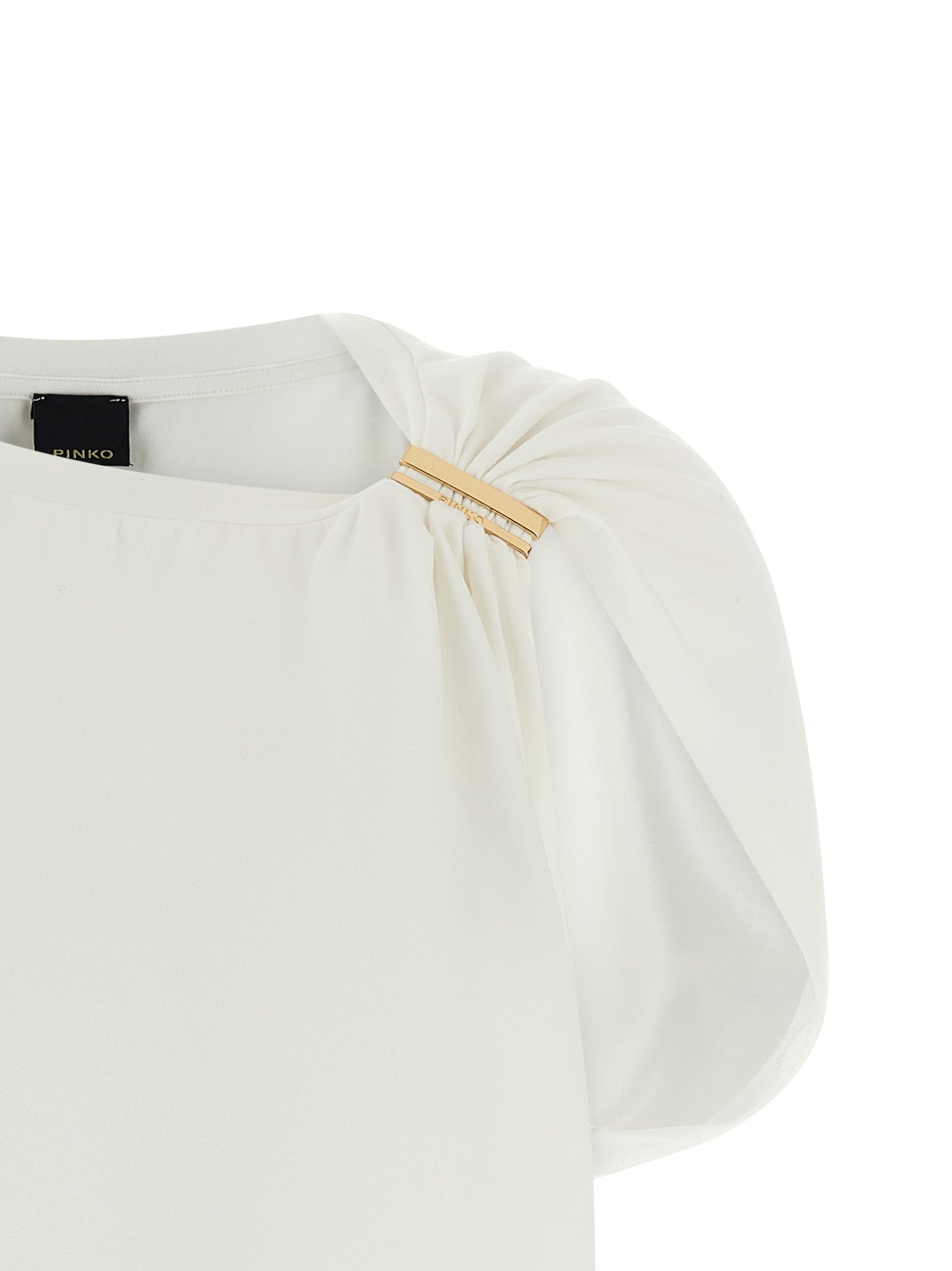 Elevate your style with the PINKO White Cotton T-Shirt, crafted from luxurious Supima cotton, embodying elegance and sophistication for every occasion.