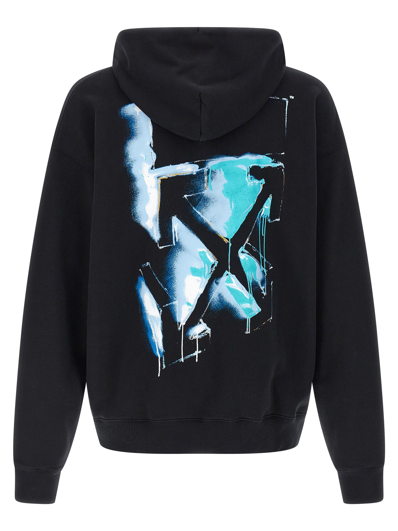 Indulge in the Off-White Black Cotton Sweatshirt, a luxurious blend of comfort and avant-garde design, crafted from premium brushed cotton for the discerning individual.