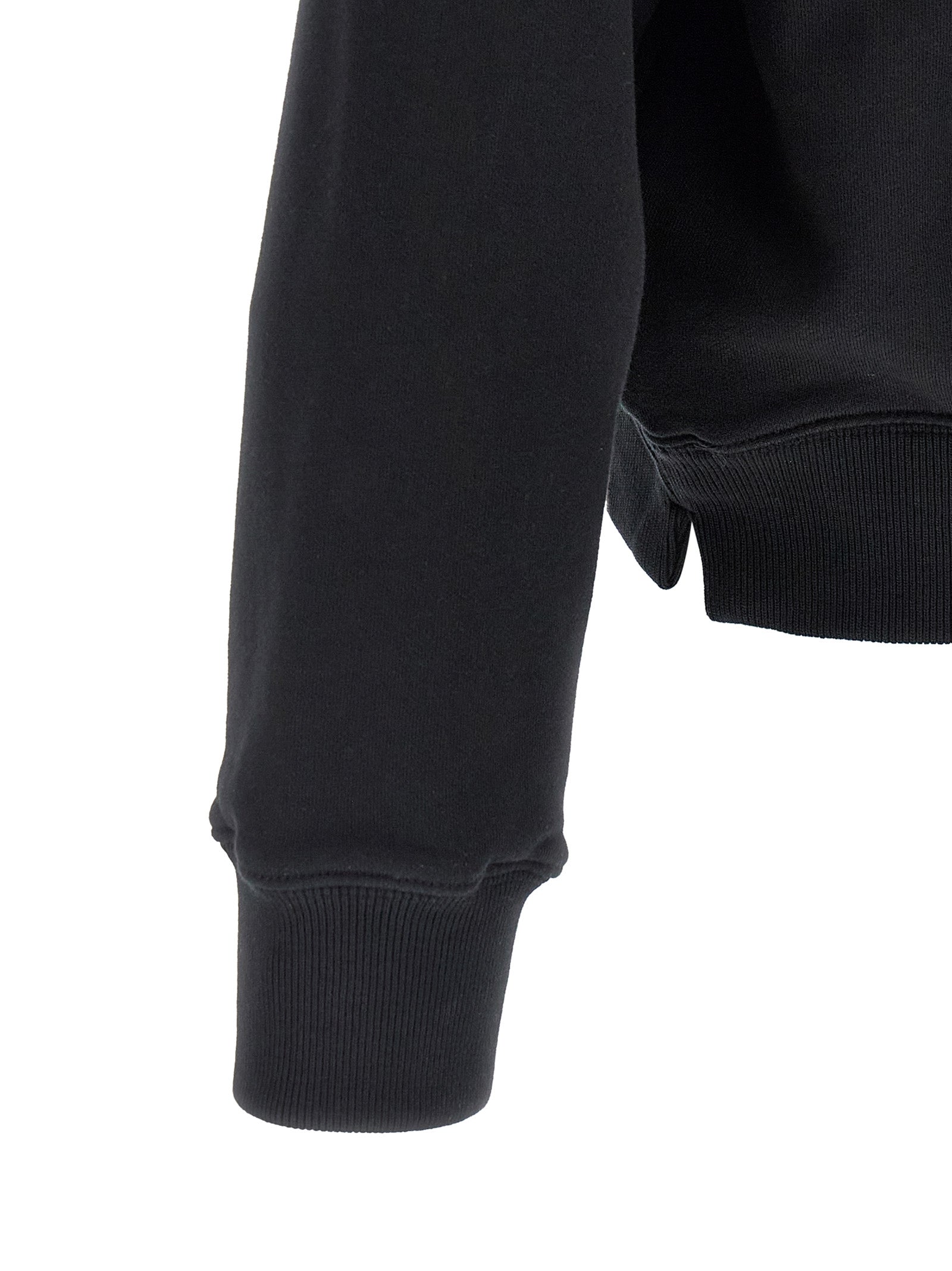 Elevate your style with the Off-White Black Cotton Sweatshirt, a luxurious blend of comfort and avant-garde design, perfect for the discerning individual.
